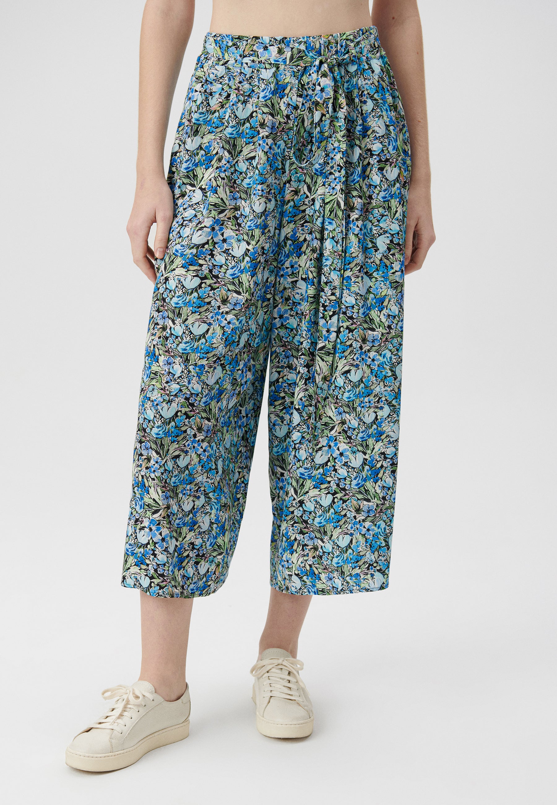 Woven Pants in Blue Garden Print Pantalon Mavi   