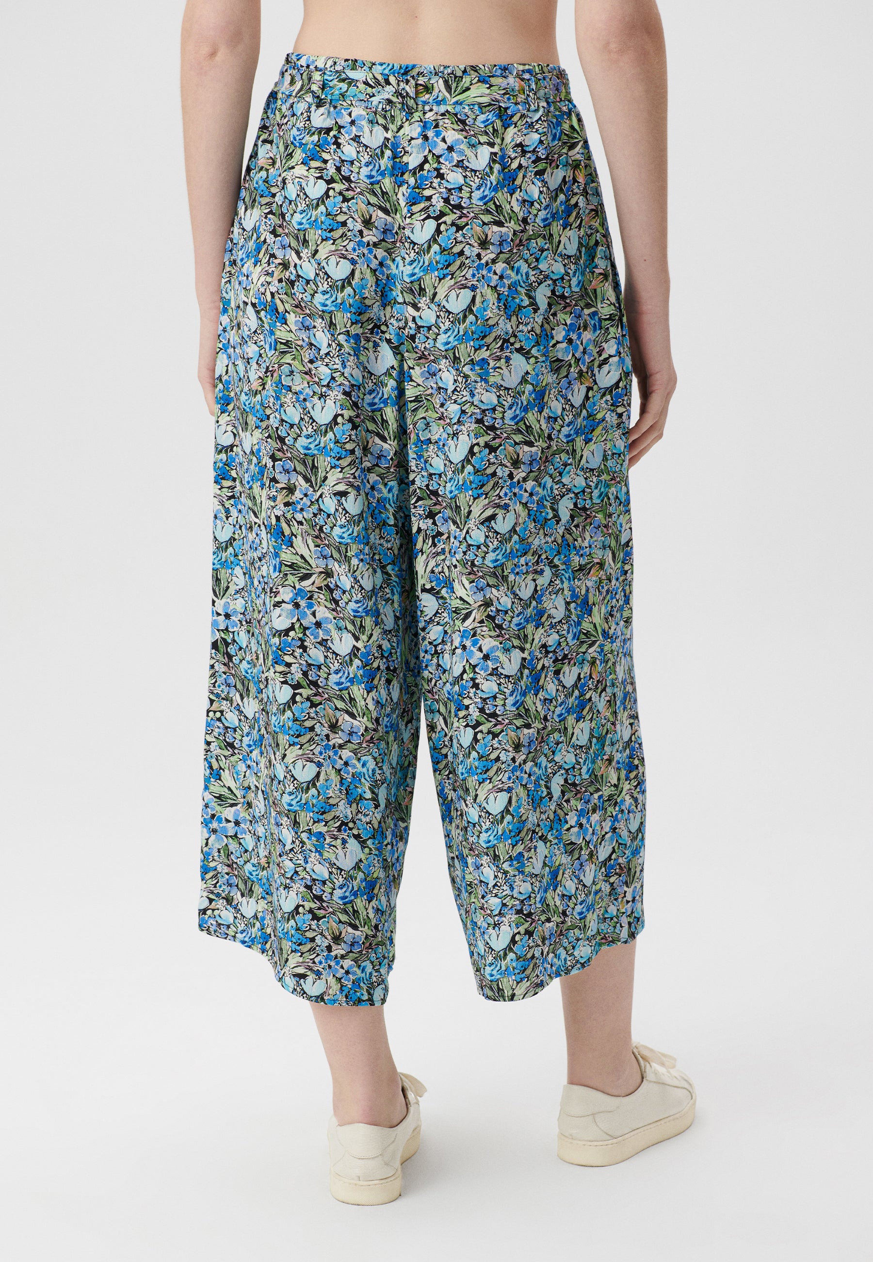 Woven Pants in Blue Garden Print Pantalon Mavi   