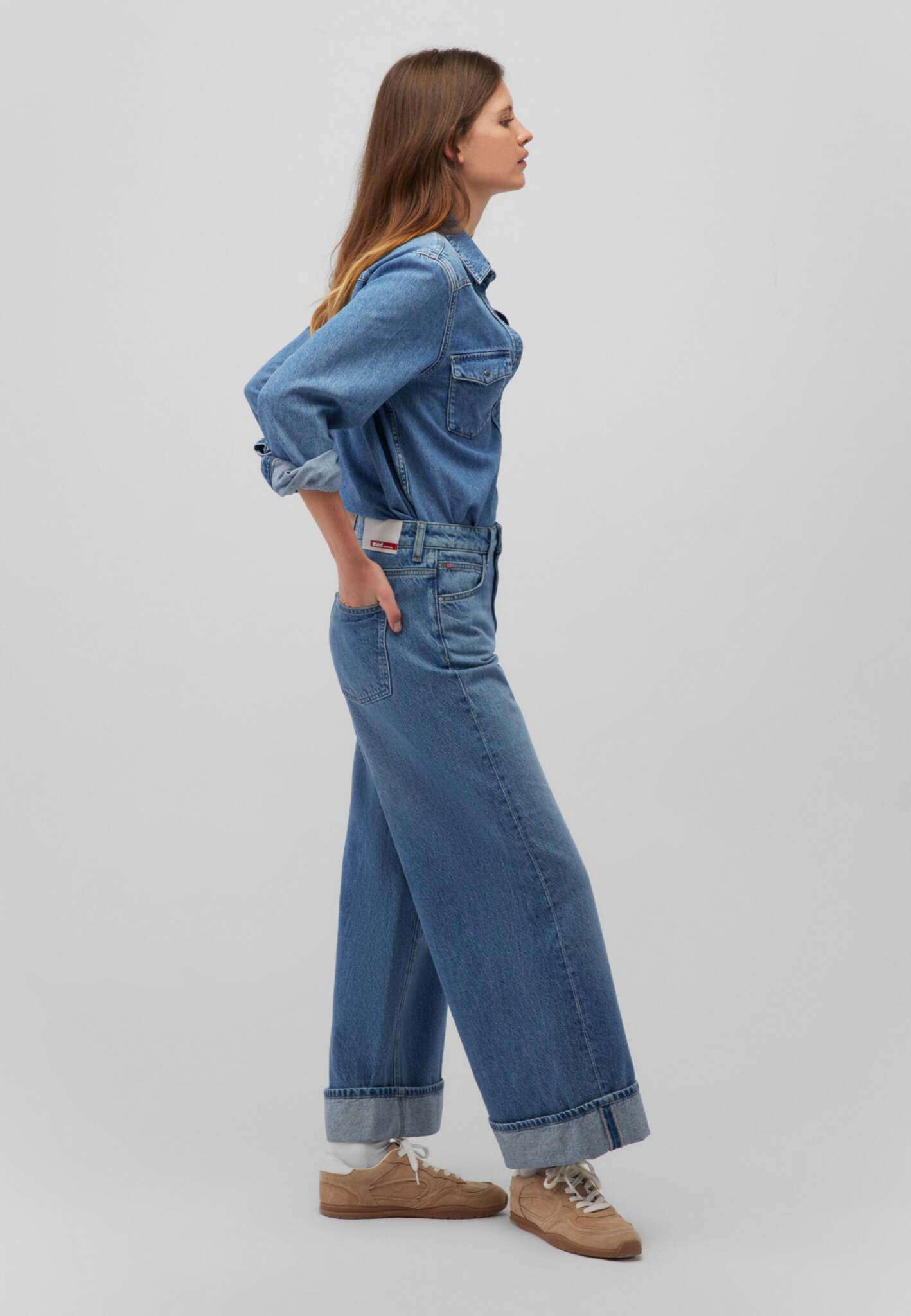 Kyoto en jeans Mavi Mid Brushed Denim