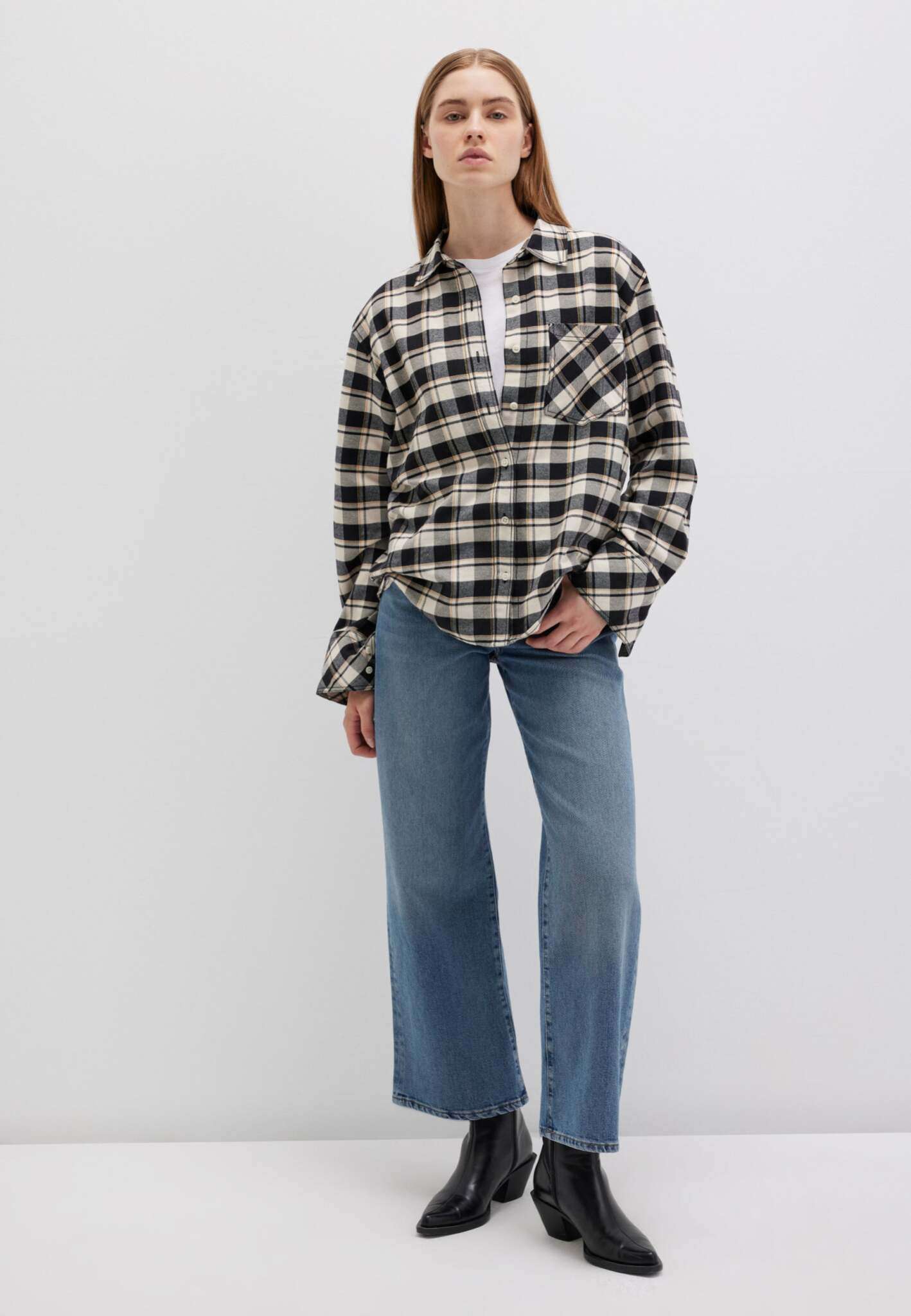 Woven Shirt in Brown Check Chemises Mavi