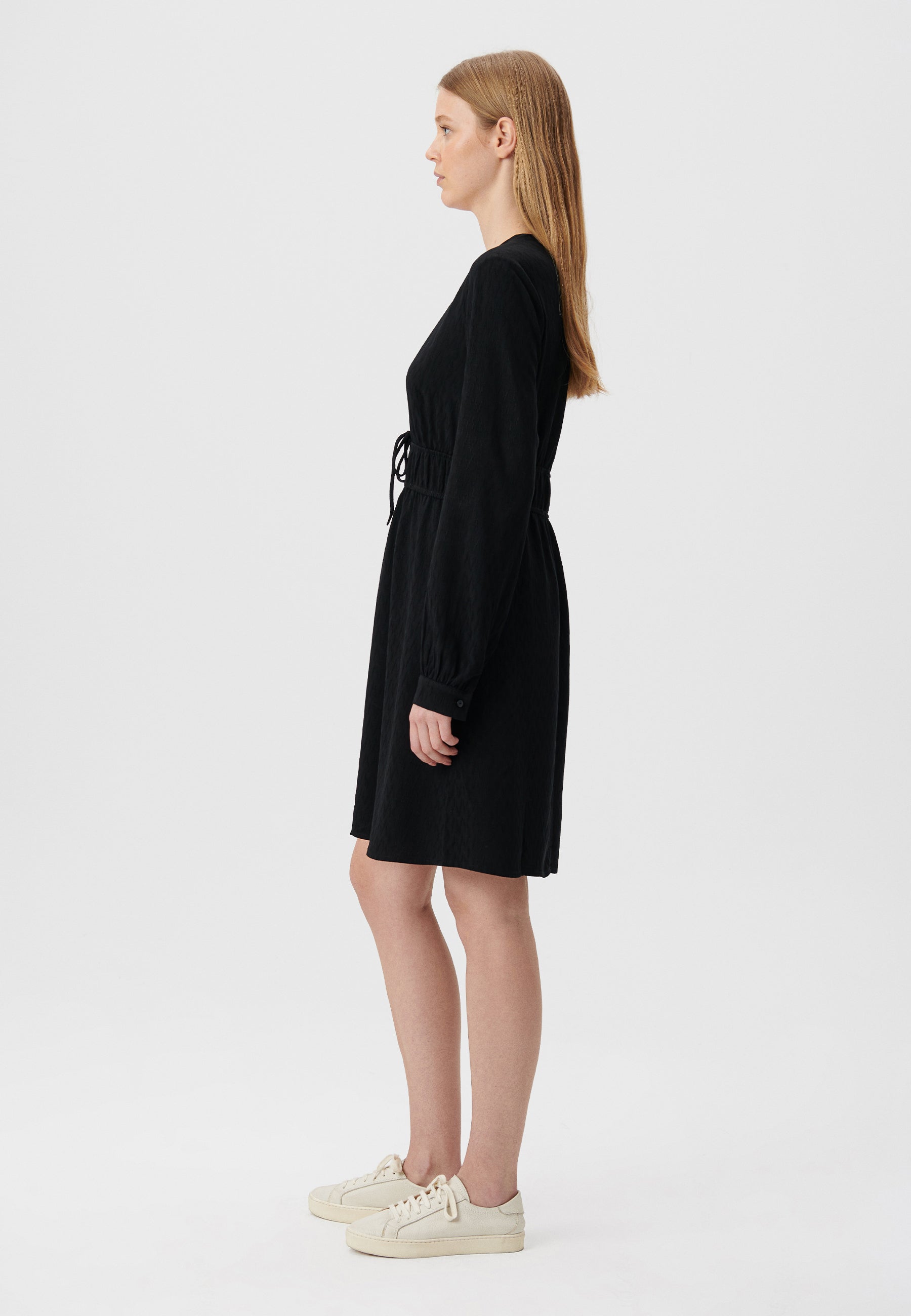 Mini Woven Dress in Black Robes Mavi   