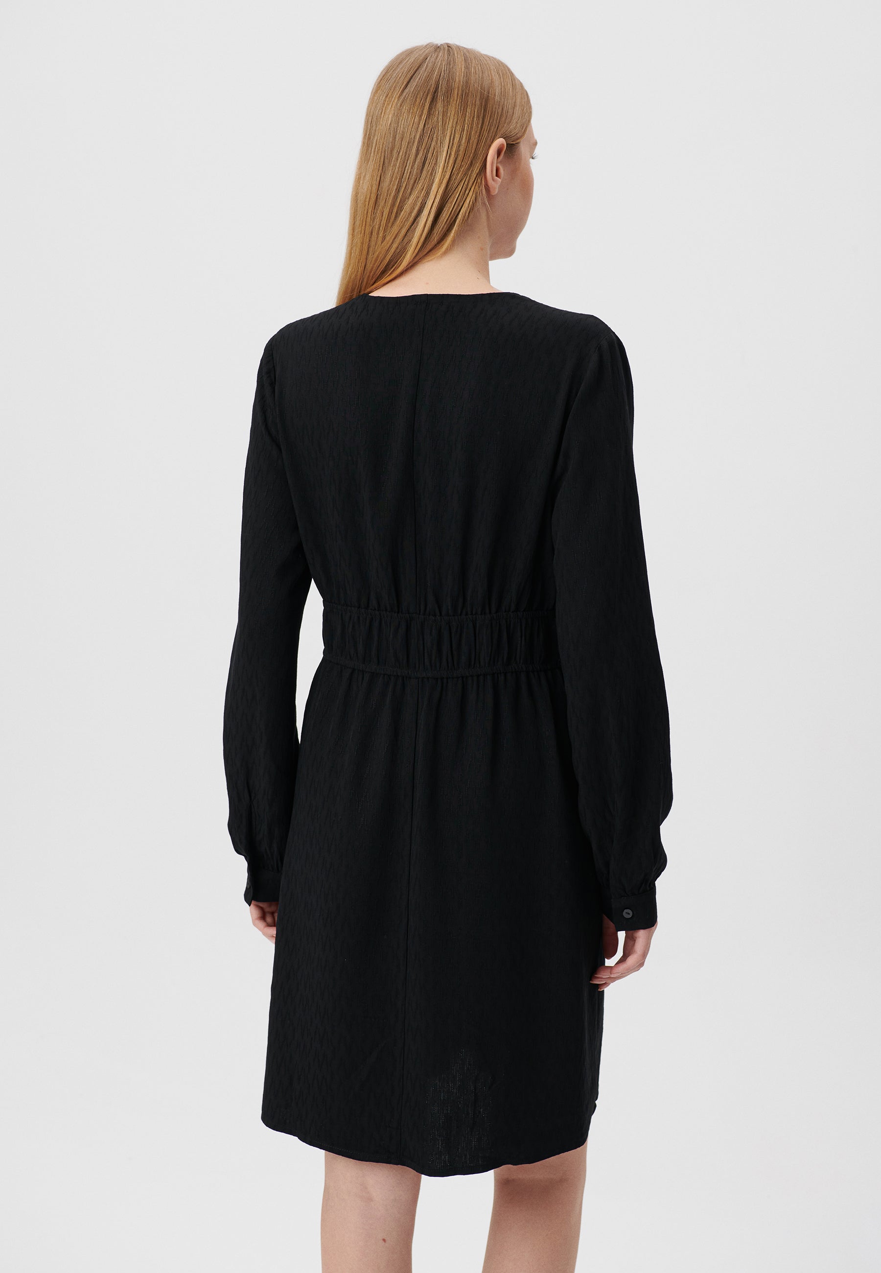 Mini Woven Dress in Black Robes Mavi   