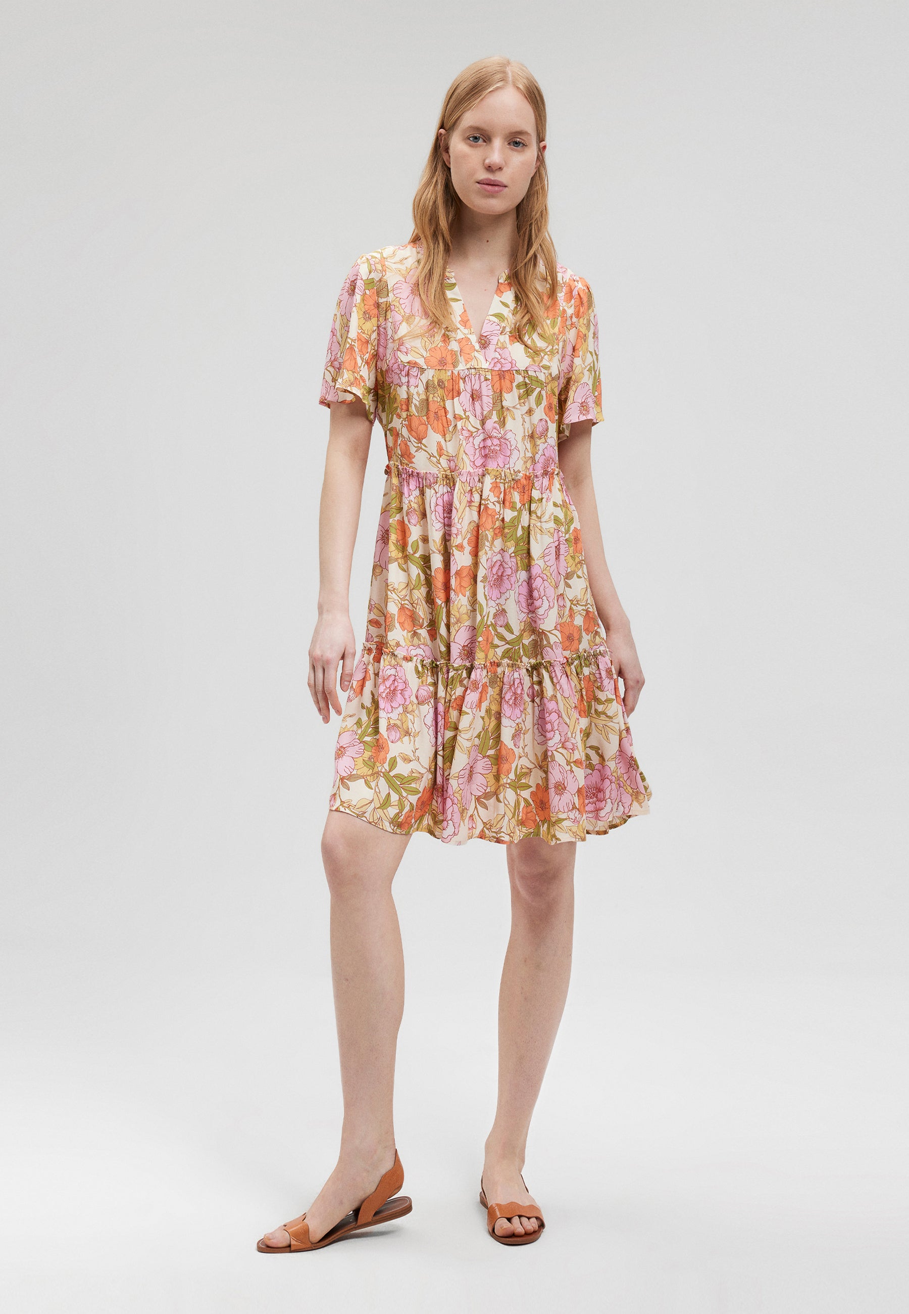 Easy Mini Dress in Rose Print Robes Mavi   