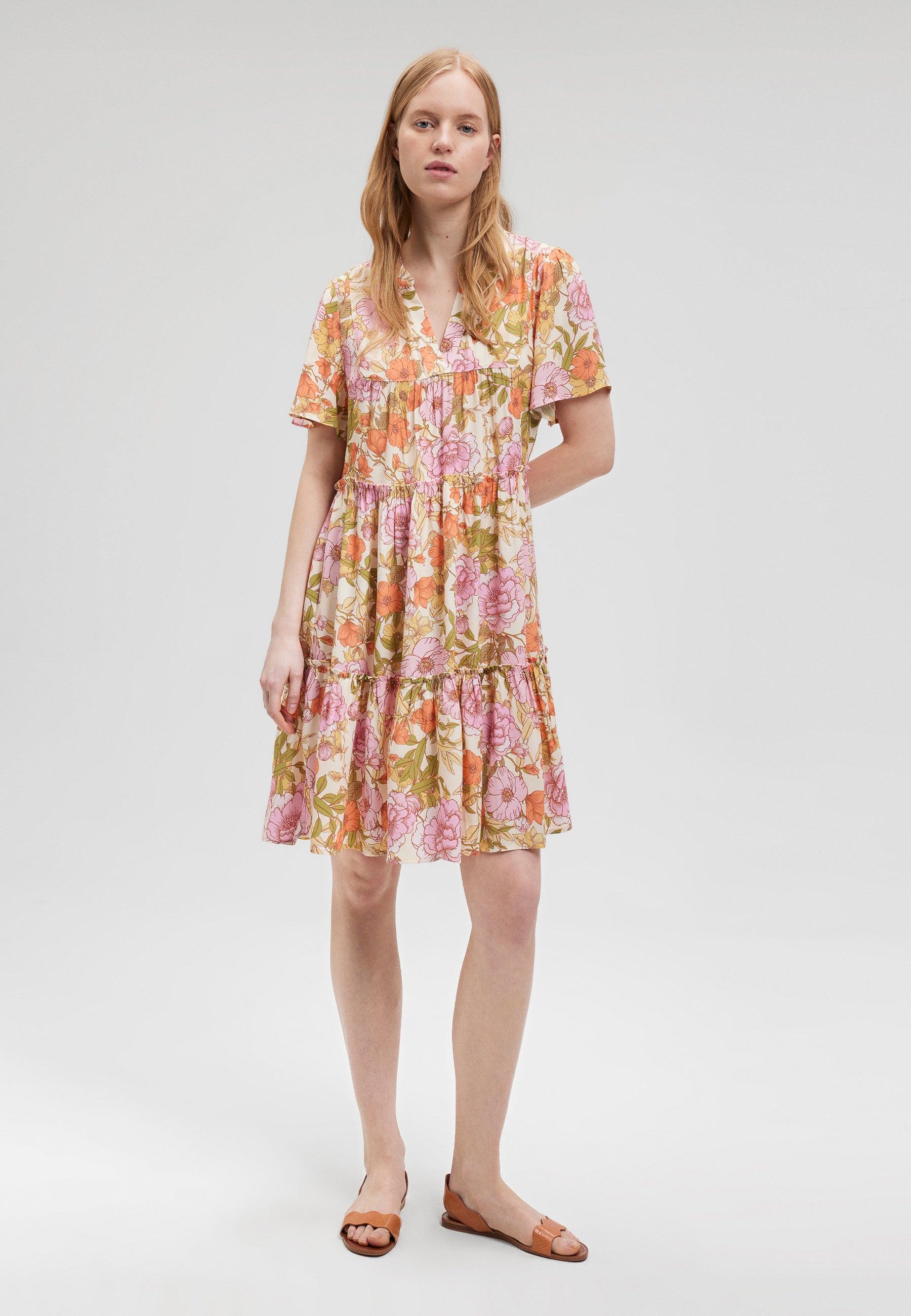 Easy Mini Dress in Rose Print Robes Mavi   