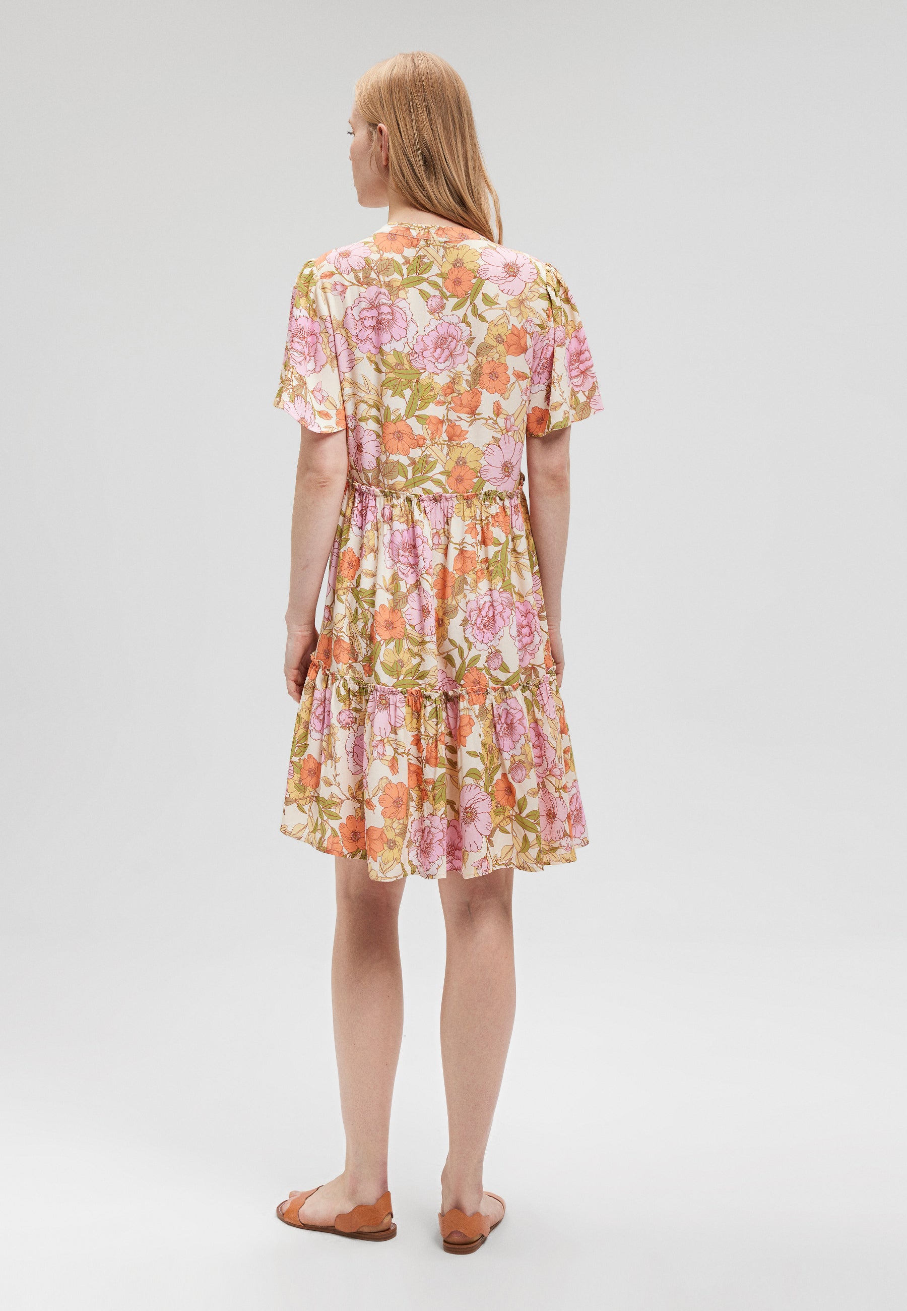 Easy Mini Dress in Rose Print Robes Mavi   