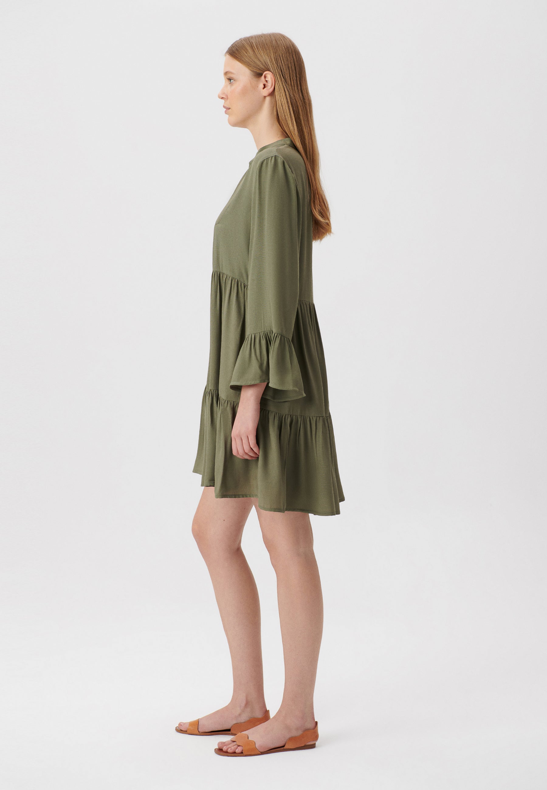 Woven Dress in Tea Leaf Robes Mavi   