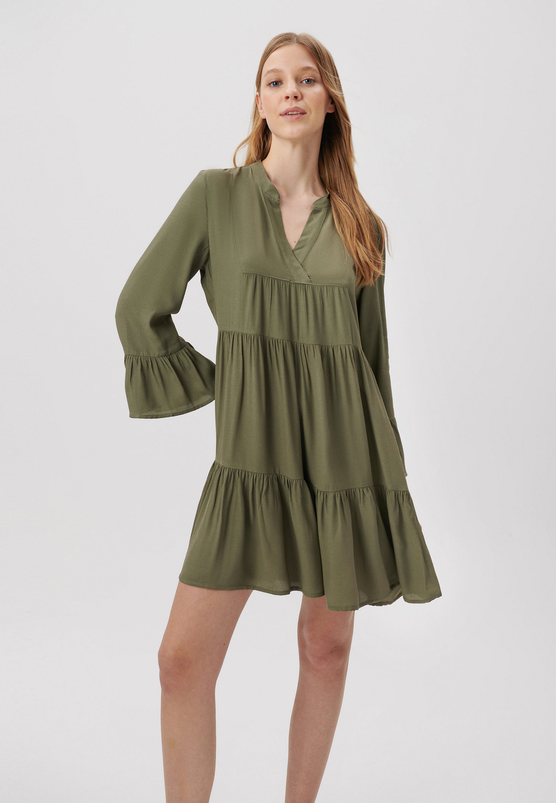 Woven Dress in Tea Leaf Robes Mavi   