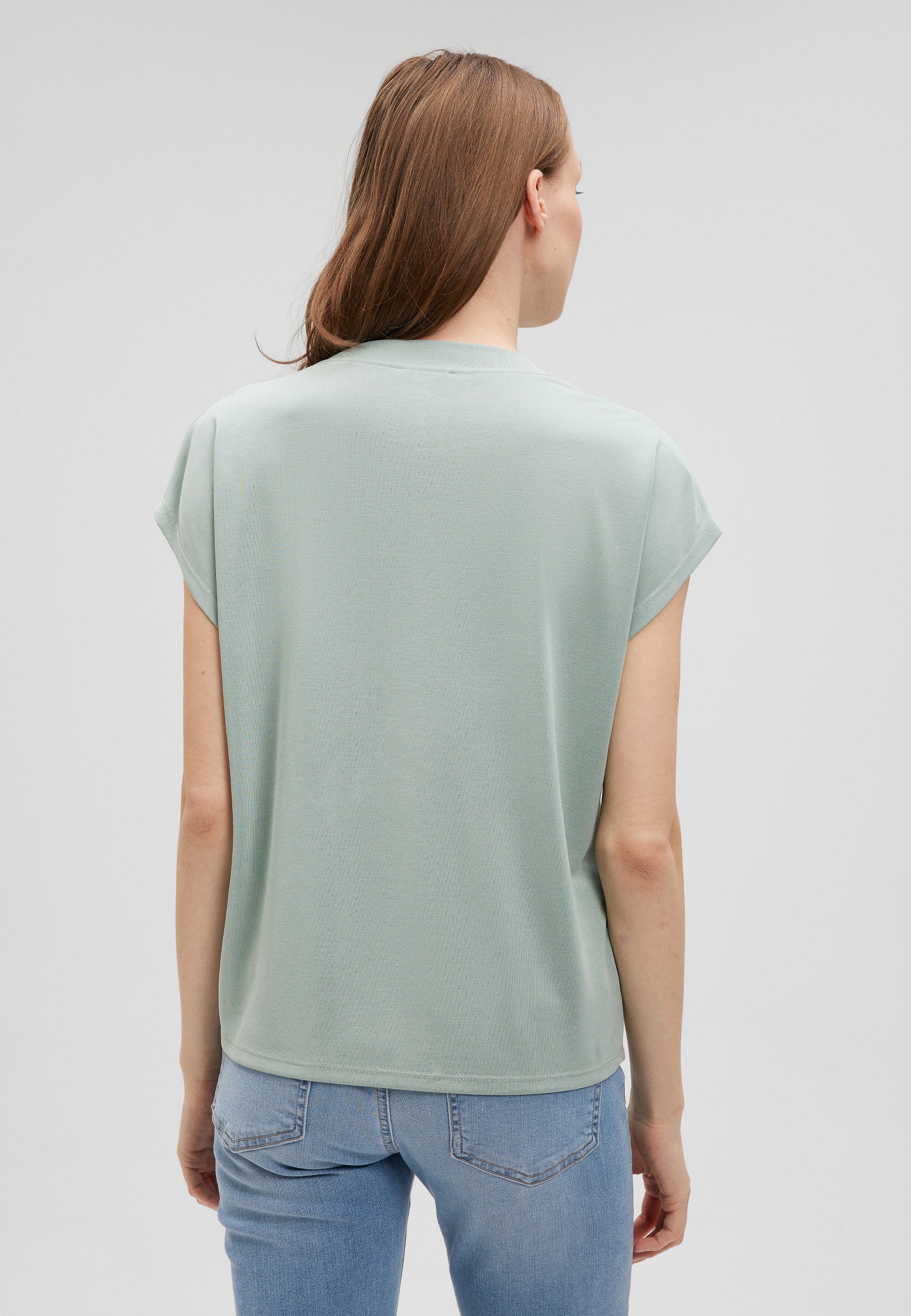 V Neck Jersey in Jadeite T-shirts Mavi   