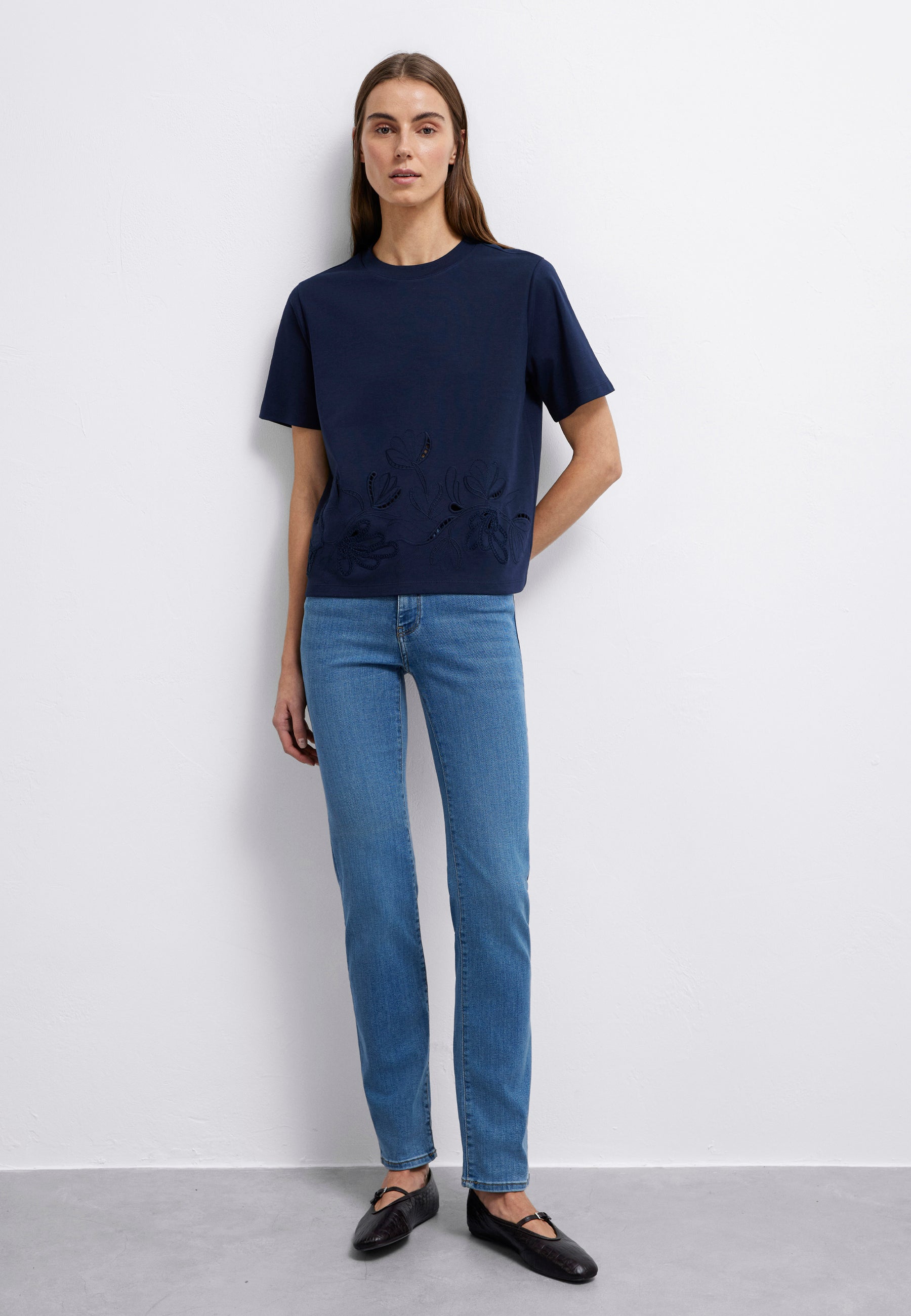 T-shirt à manches courtes en jersey tendance, couleur bleu marine Blazer T-Shirts Mavi