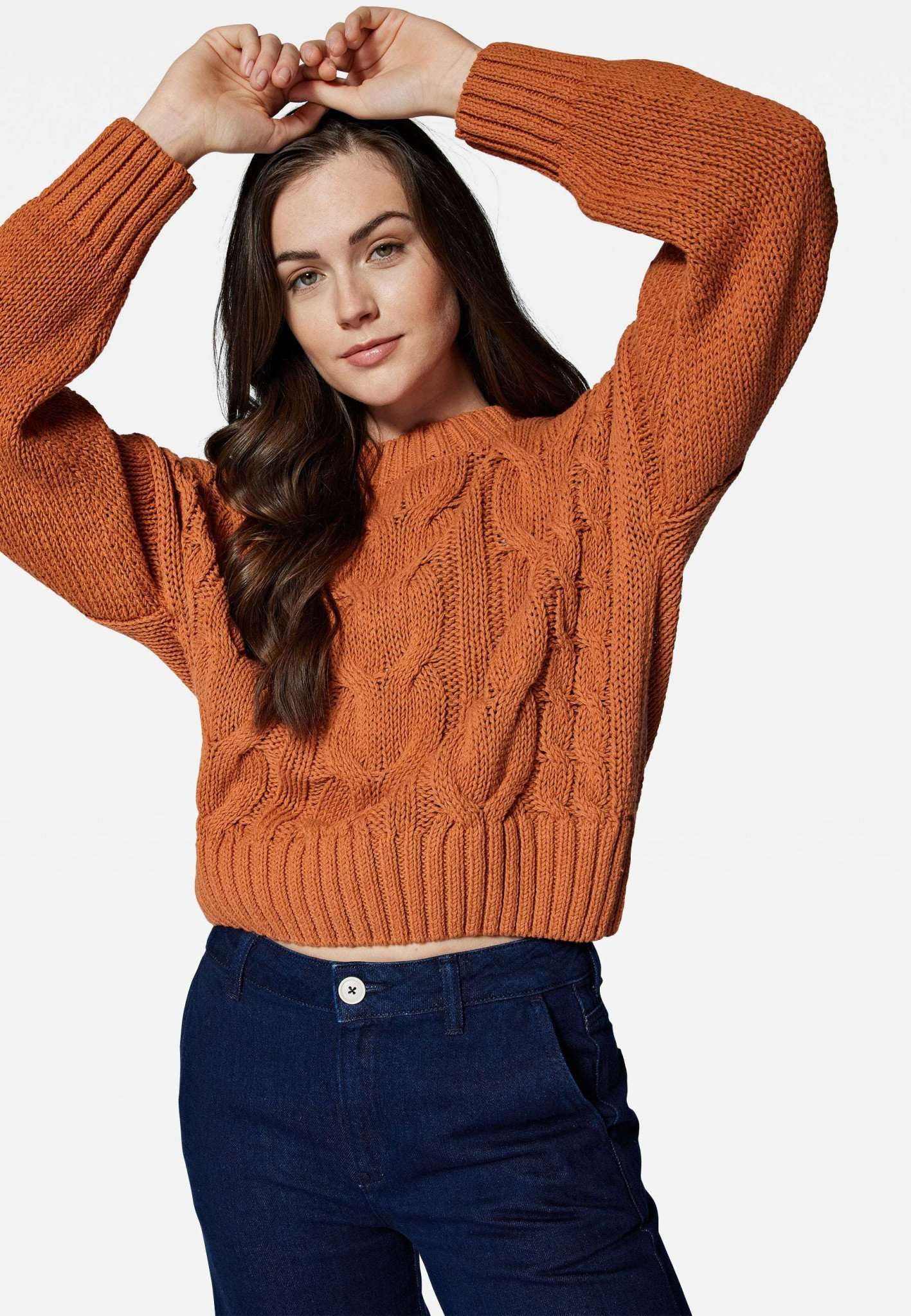 Sweat ras du cou en feuille d'automne Pull Mavi   