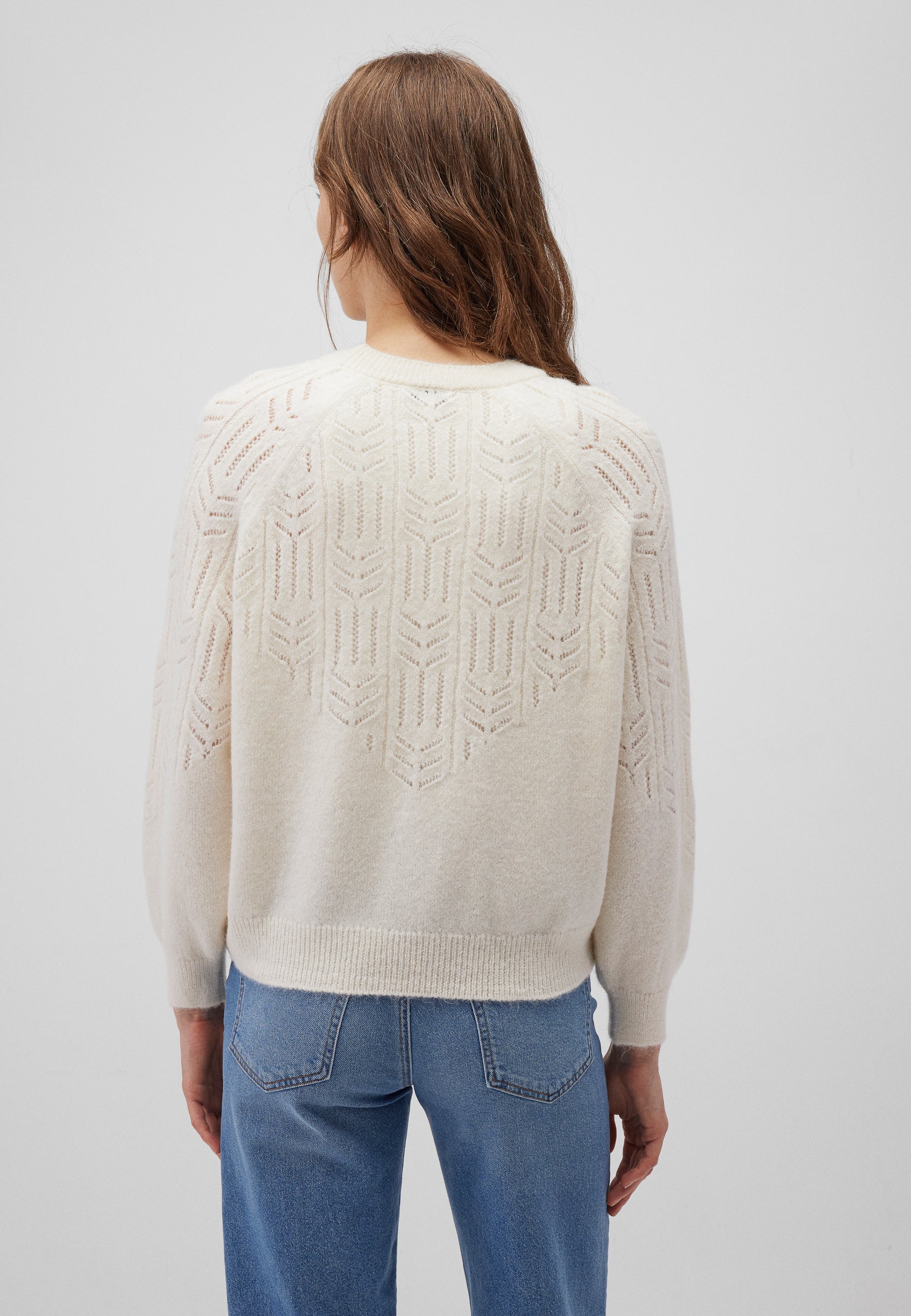 Sweat ras du cou en blanc antique Pull Mavi   