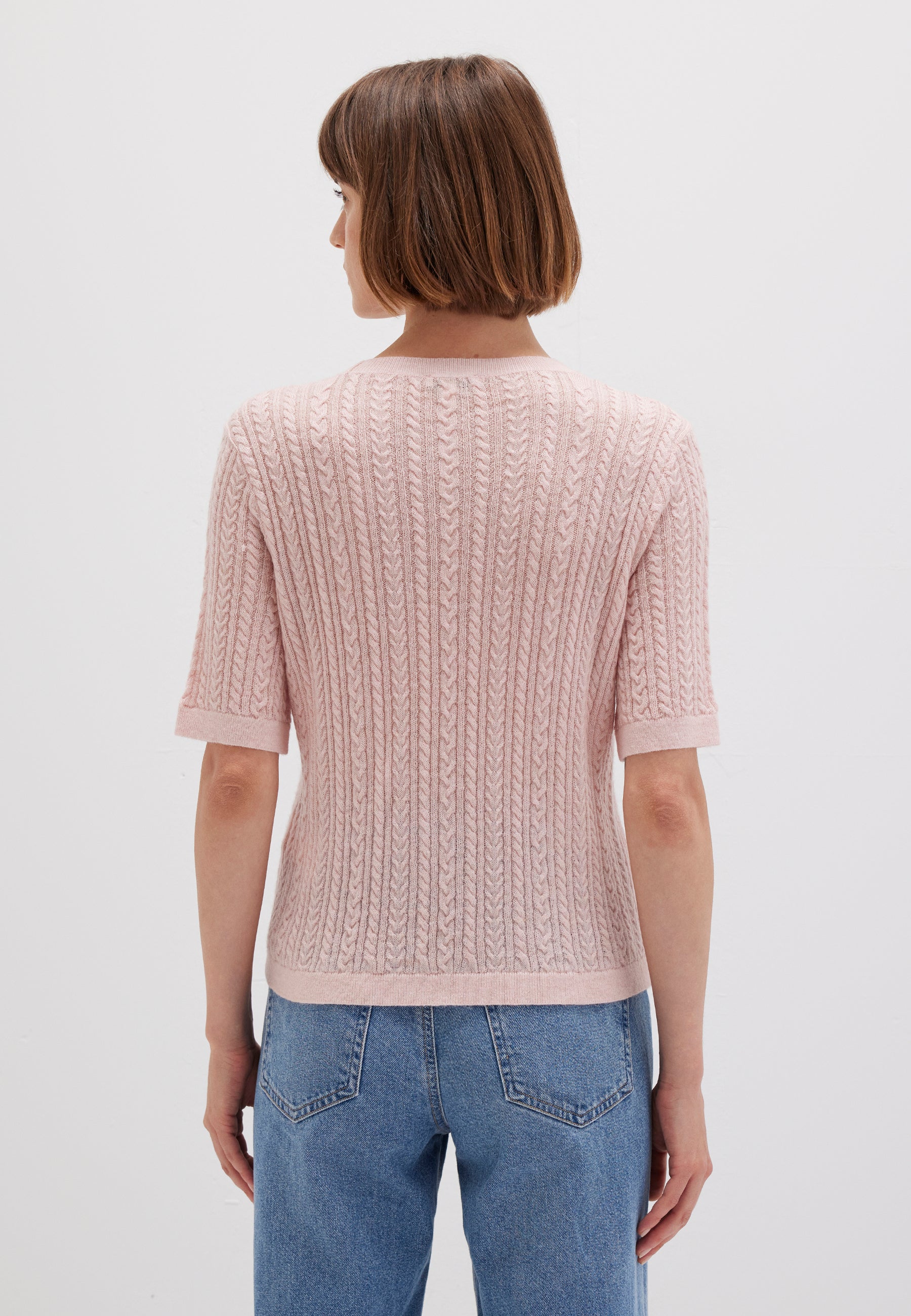 Tricot à manches courtes en Lotus Melange Pull Mavi