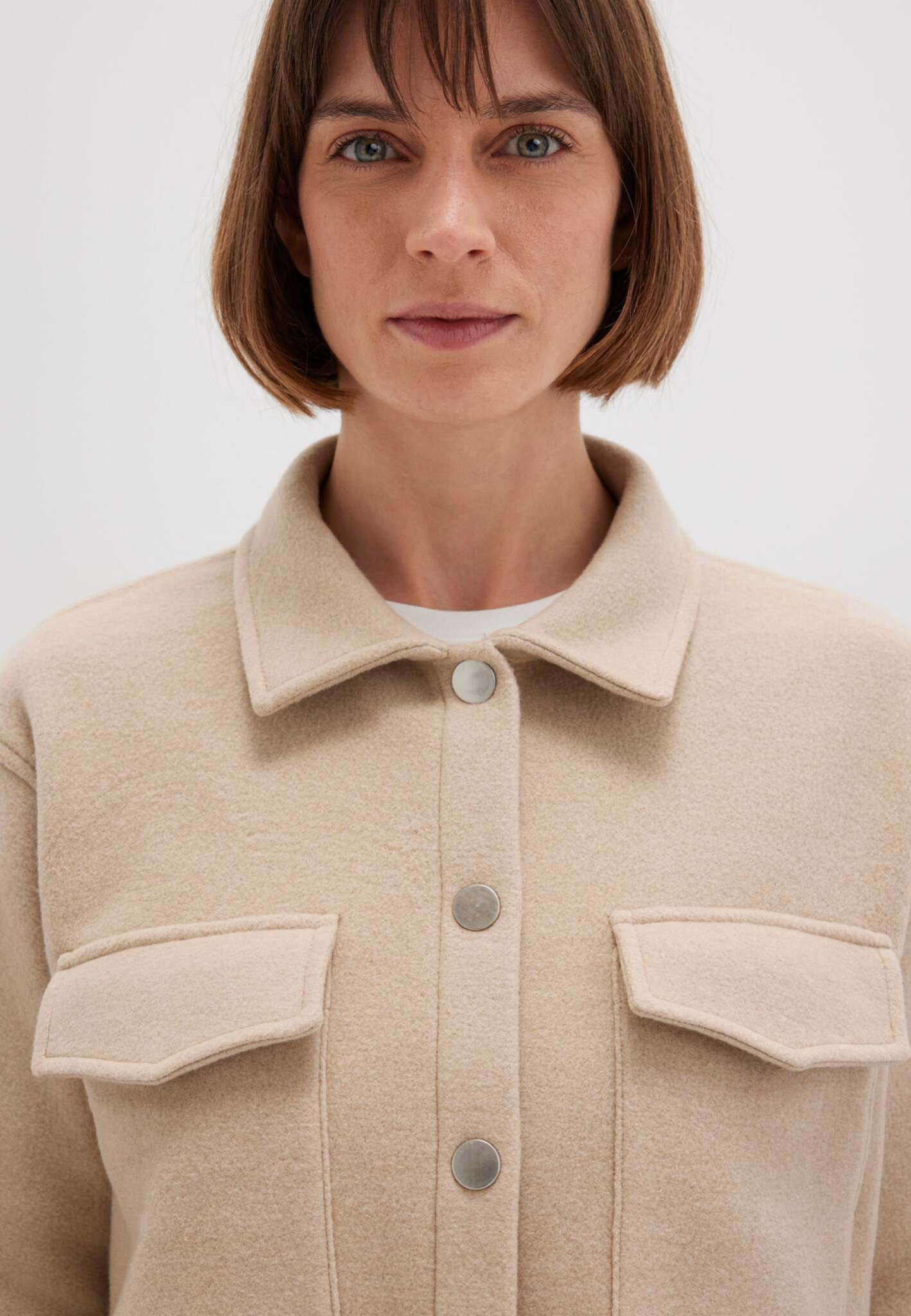 Sweatshirt Button in Cobblestone Melange Vestes Mavi