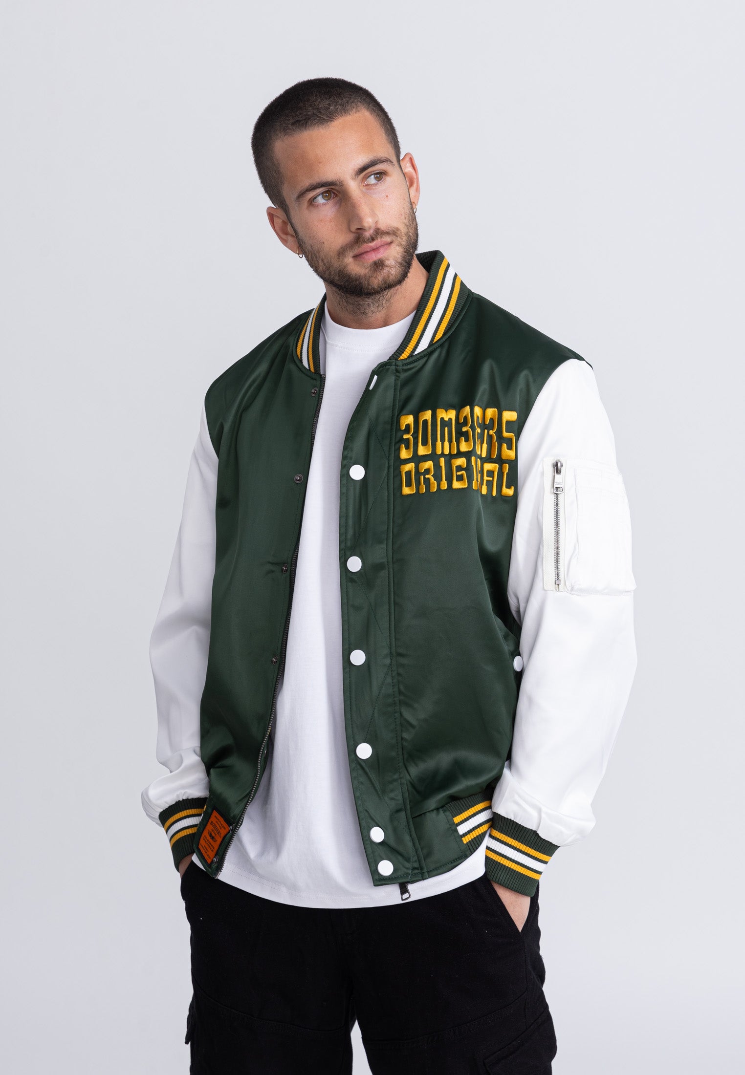 March M Bombers in Green/White Vestes Bombers Original   