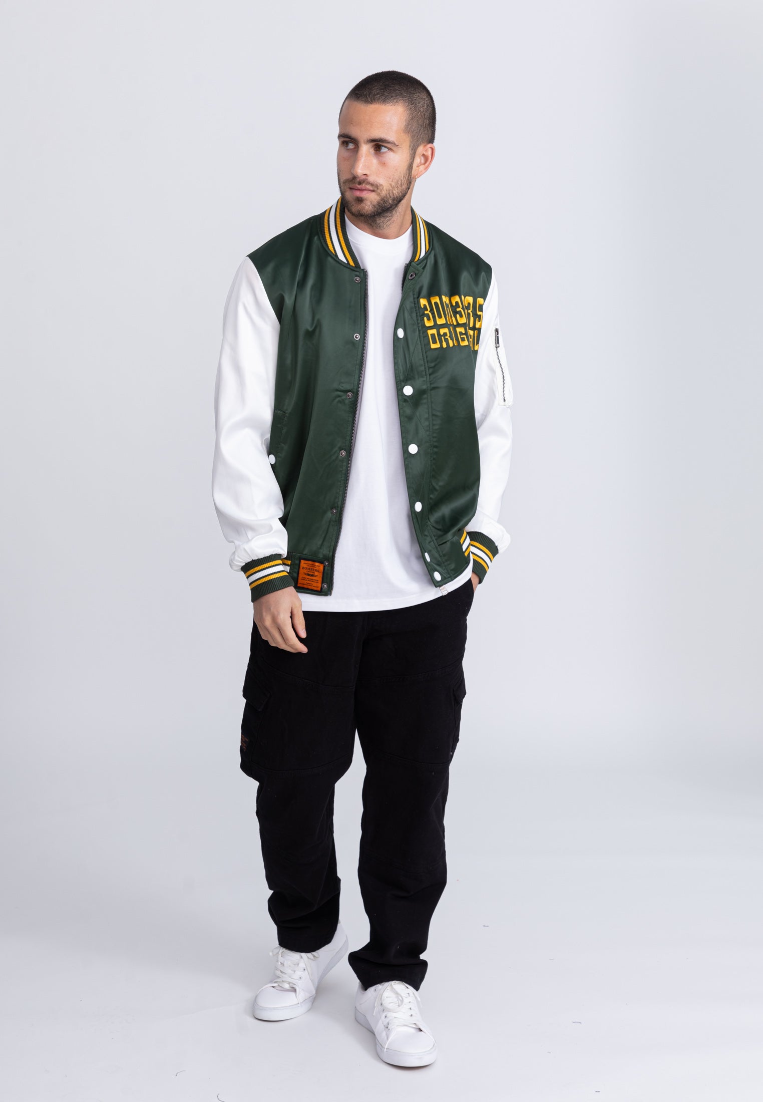 March M Bombers in Green/White Vestes Bombers Original   