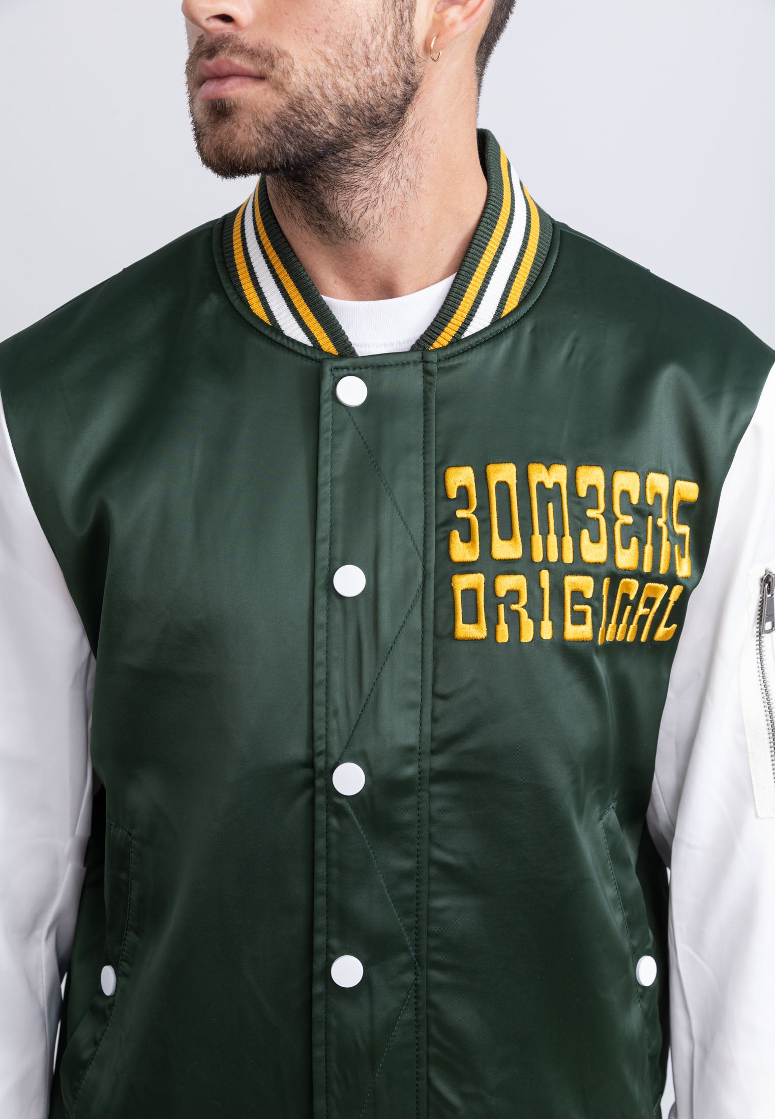 March M Bombers in Green/White Vestes Bombers Original   