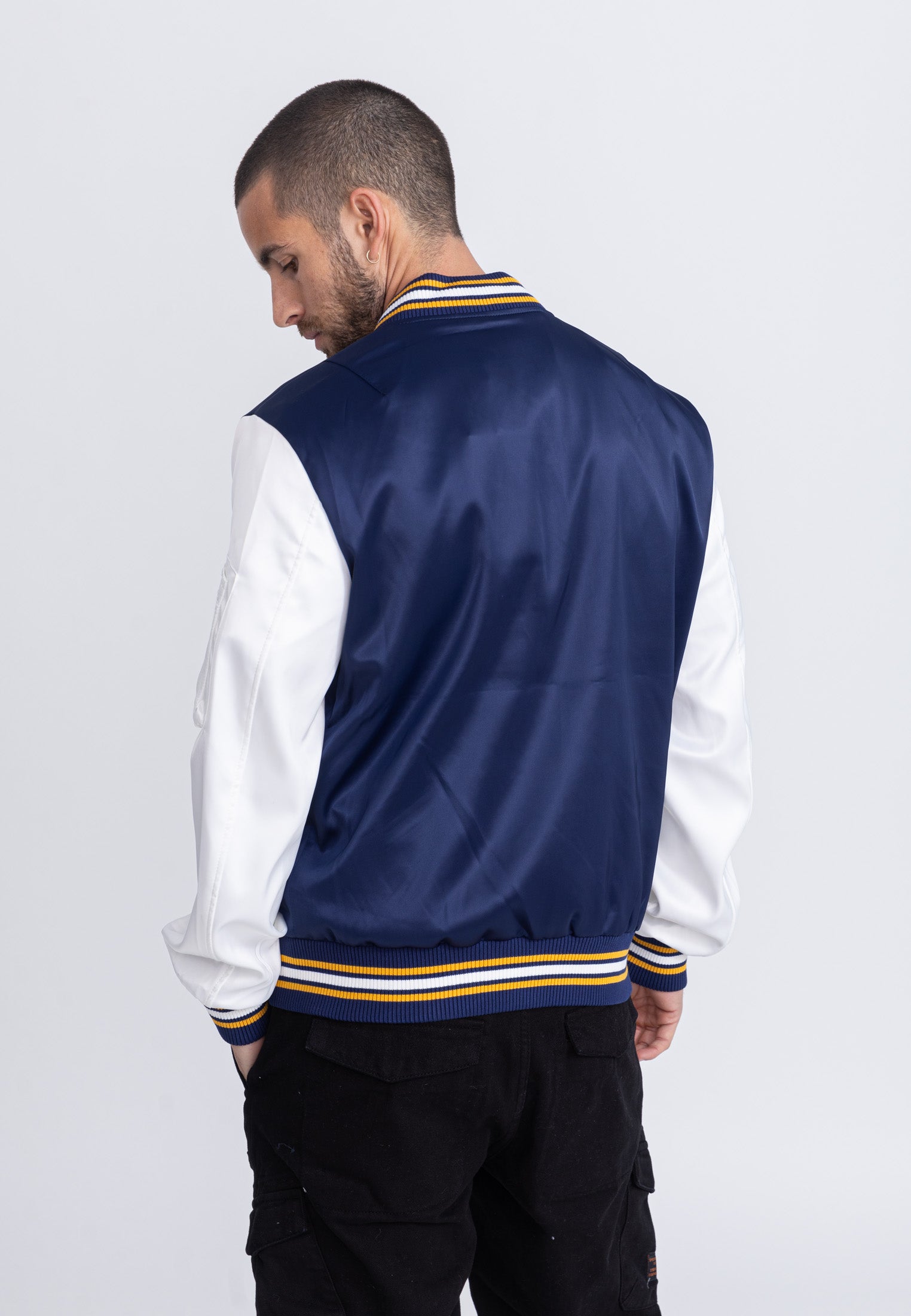 March M Bomber in Navy/White Vestes Bombers Original   