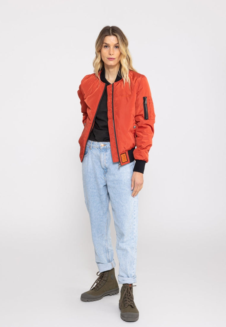 Max W Bomber Jacket in Red Rust Vestes Bombers Original   