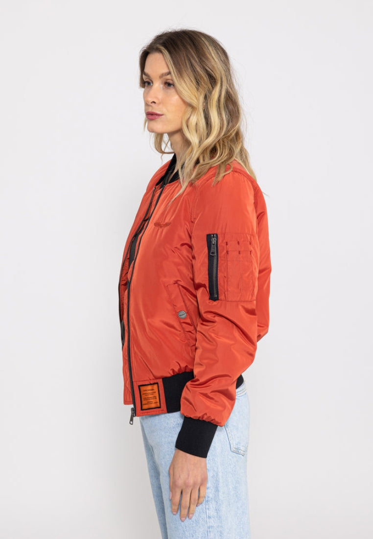 Max W Bomber Jacket in Red Rust Vestes Bombers Original   