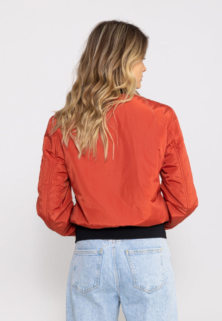 Max W Bomber Jacket in Red Rust Vestes Bombers Original   