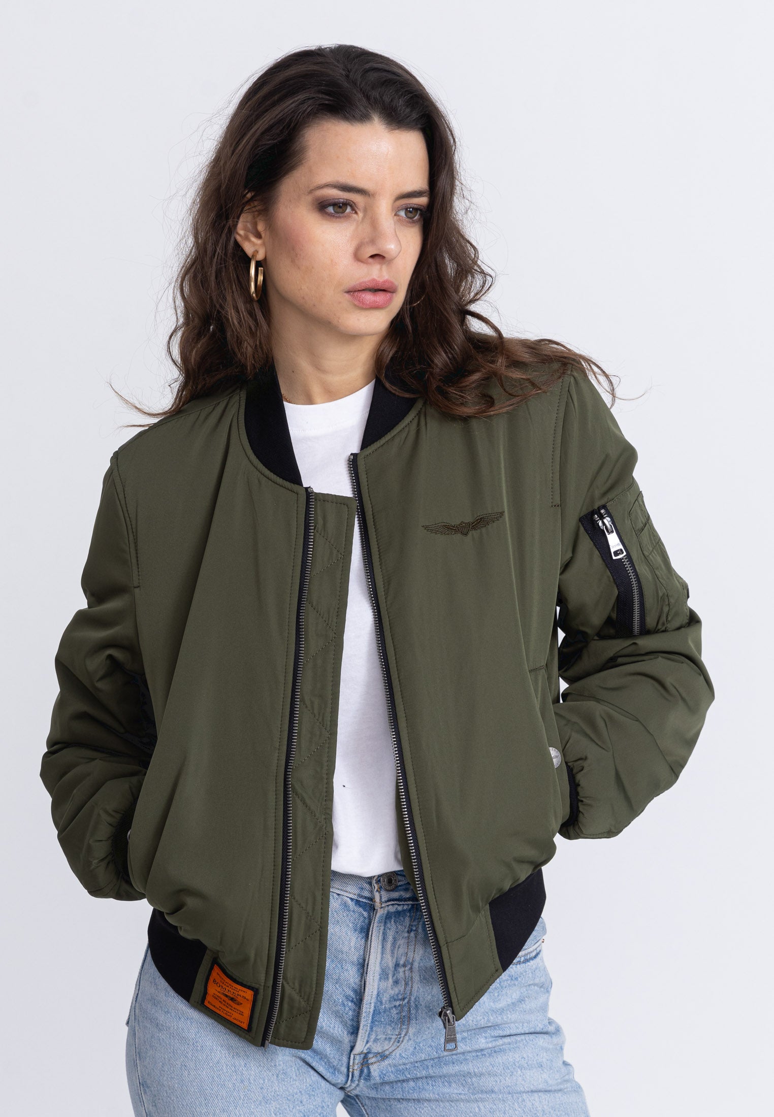 Veste Bomber Kaki Femme Bombers Original Bomber Femme Wa1 Vert Kaki
