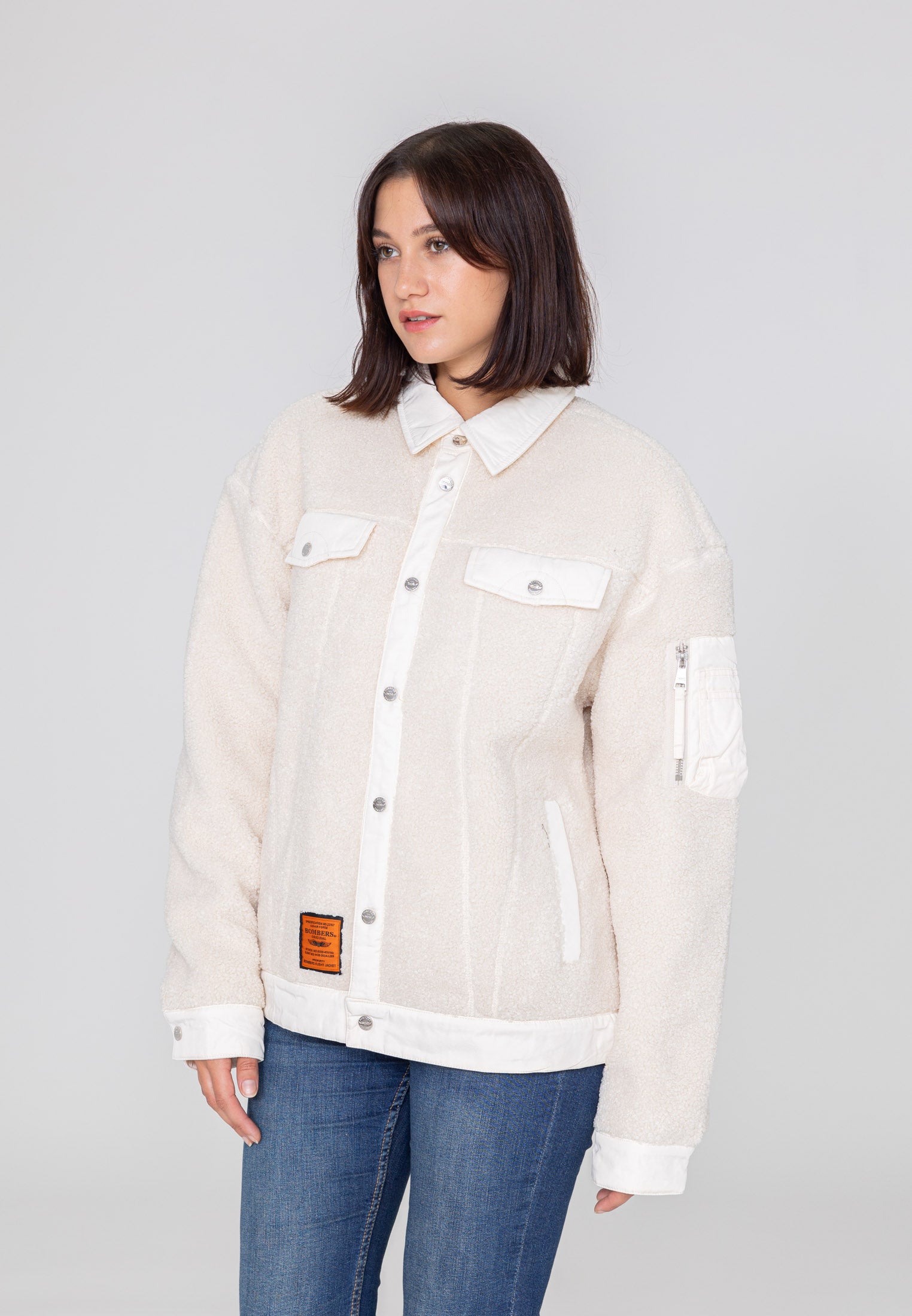 Veste de sherpa Saratoga U dans Cream Vestes Bombers Original   