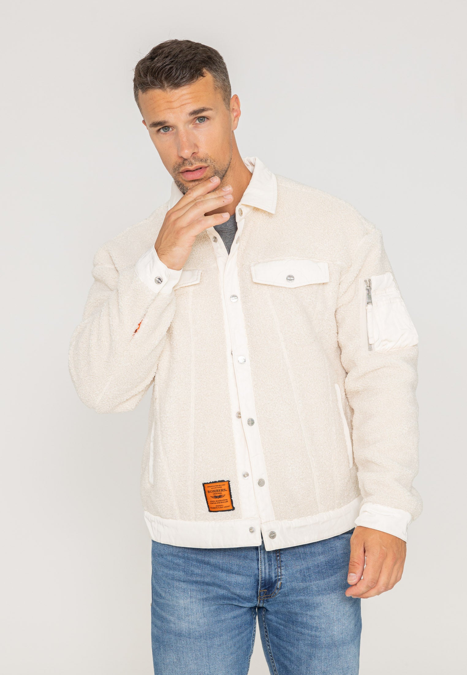 Veste de sherpa Saratoga U dans Cream Vestes Bombers Original   