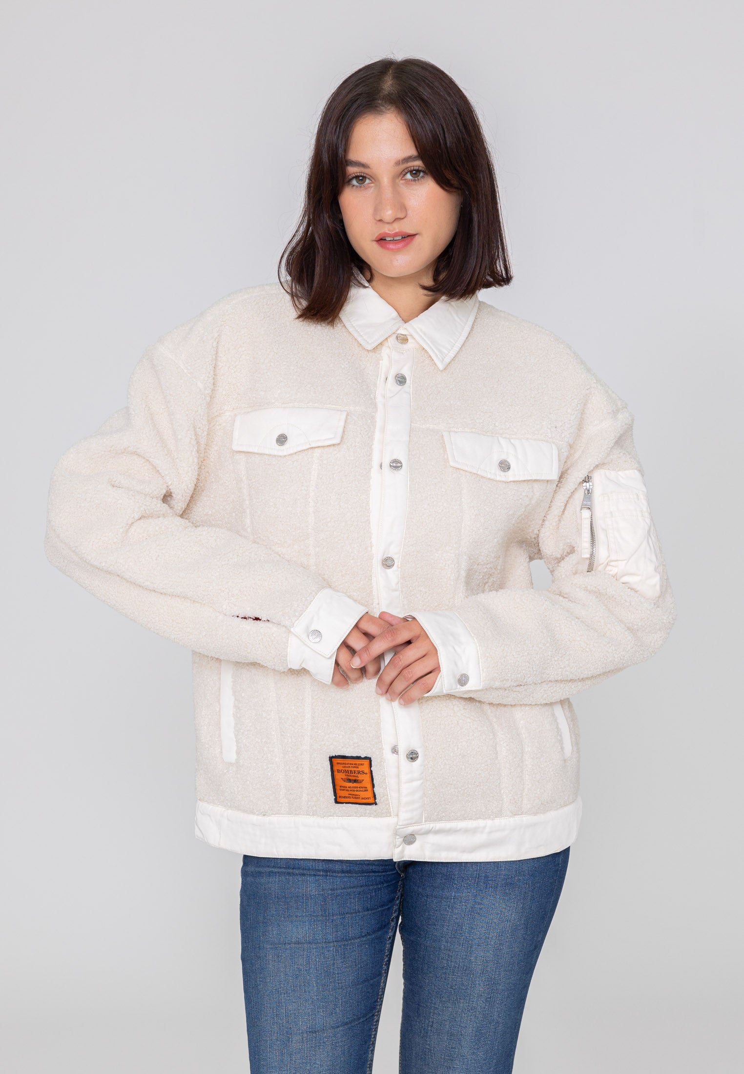 Veste de sherpa Saratoga U dans Cream Vestes Bombers Original   