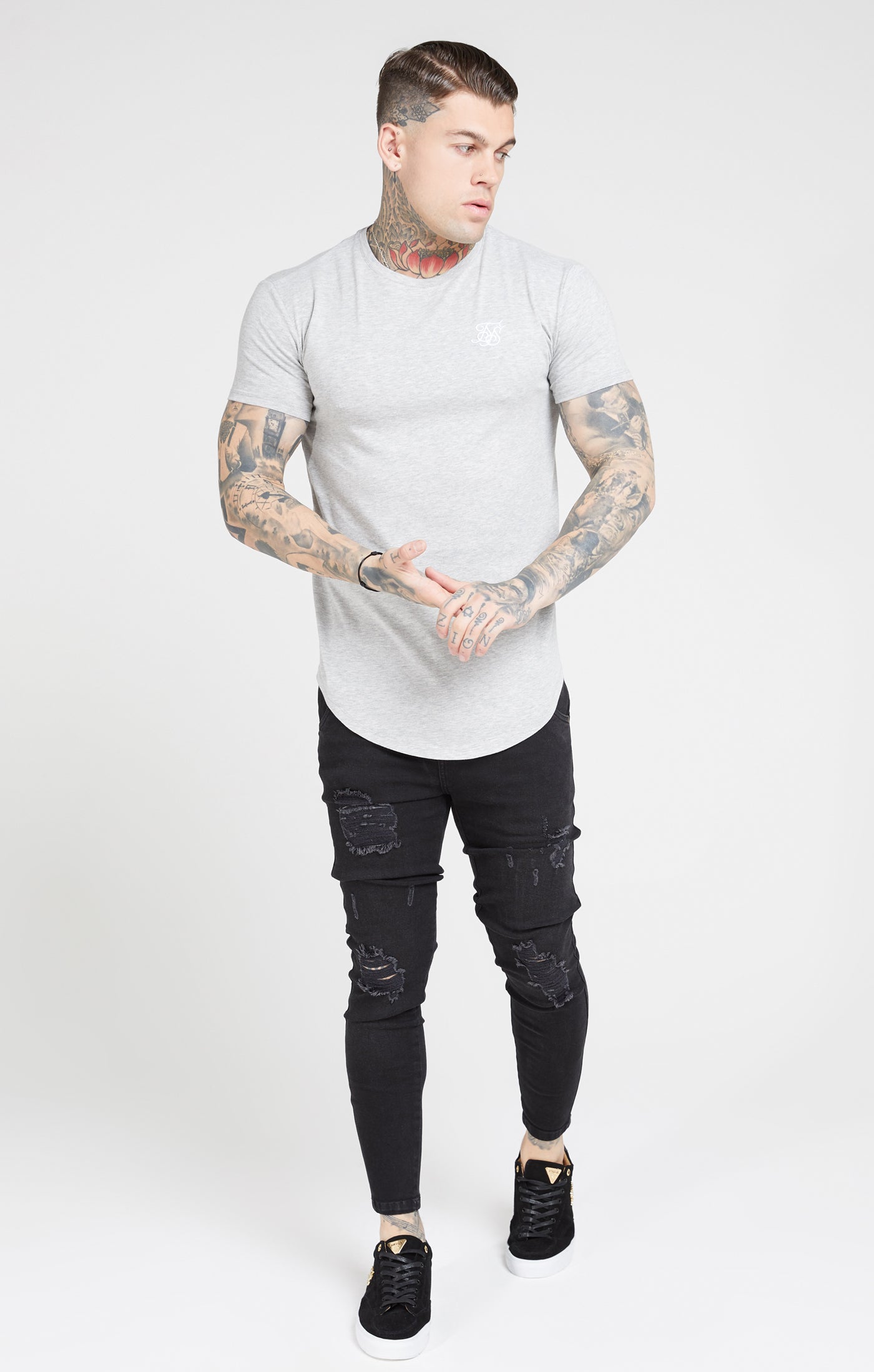 Essential Distressed Skinny Jean en noir Jeans SikSilk   