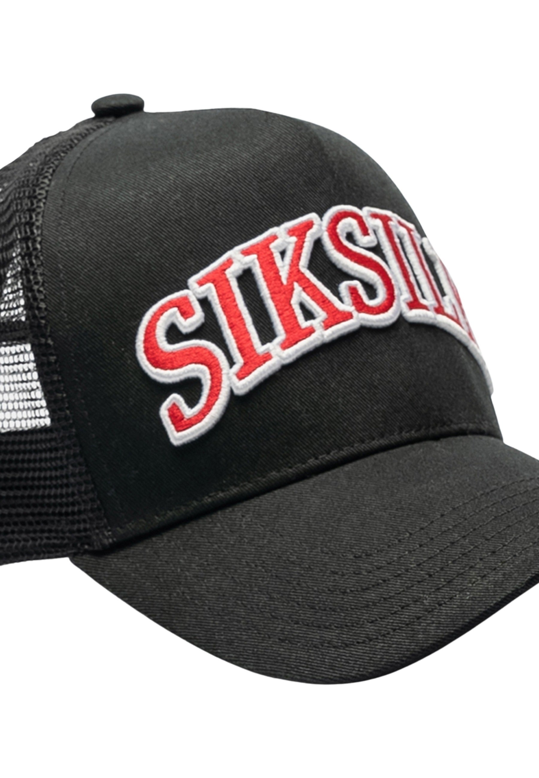 Mesh Shadow Logo Trucker Cap in Black Caps SikSilk   