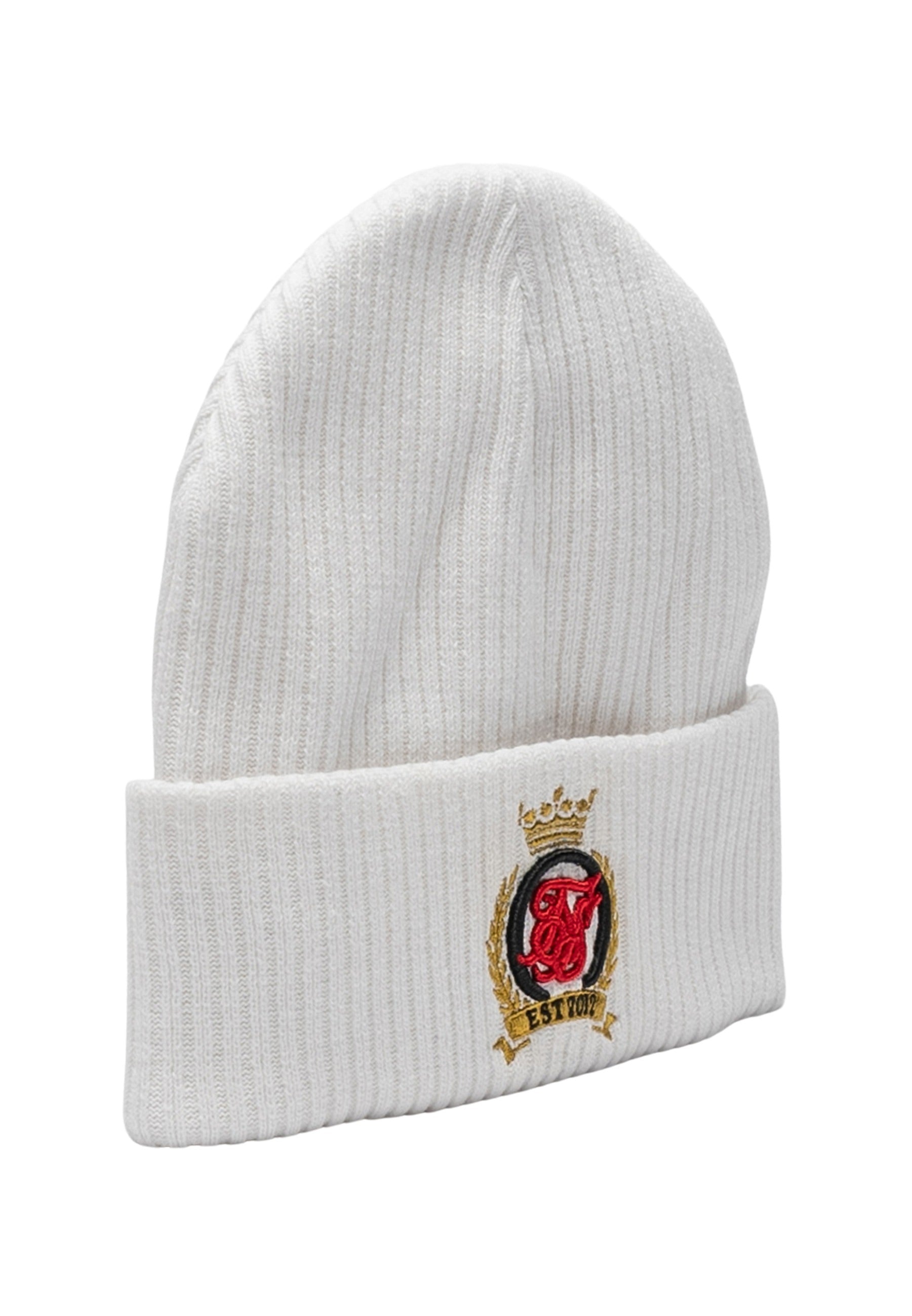 Crest Beanie in White Bonnets SikSilk   