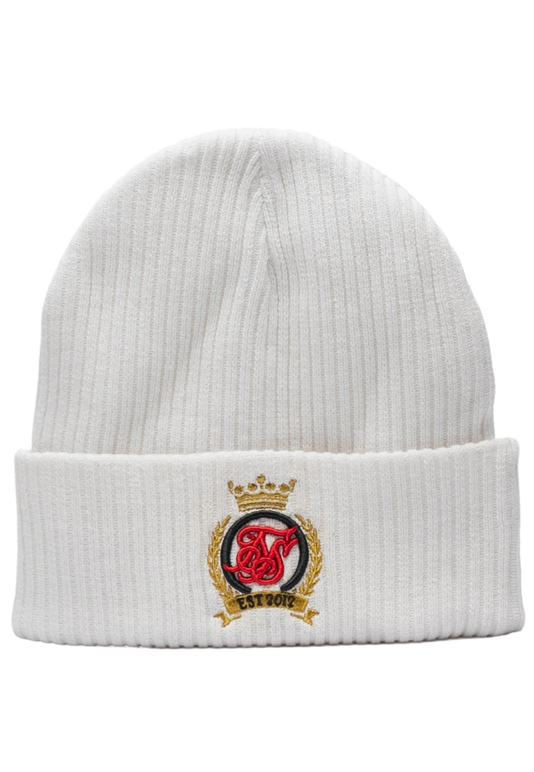 Crest Beanie in White Bonnets SikSilk   