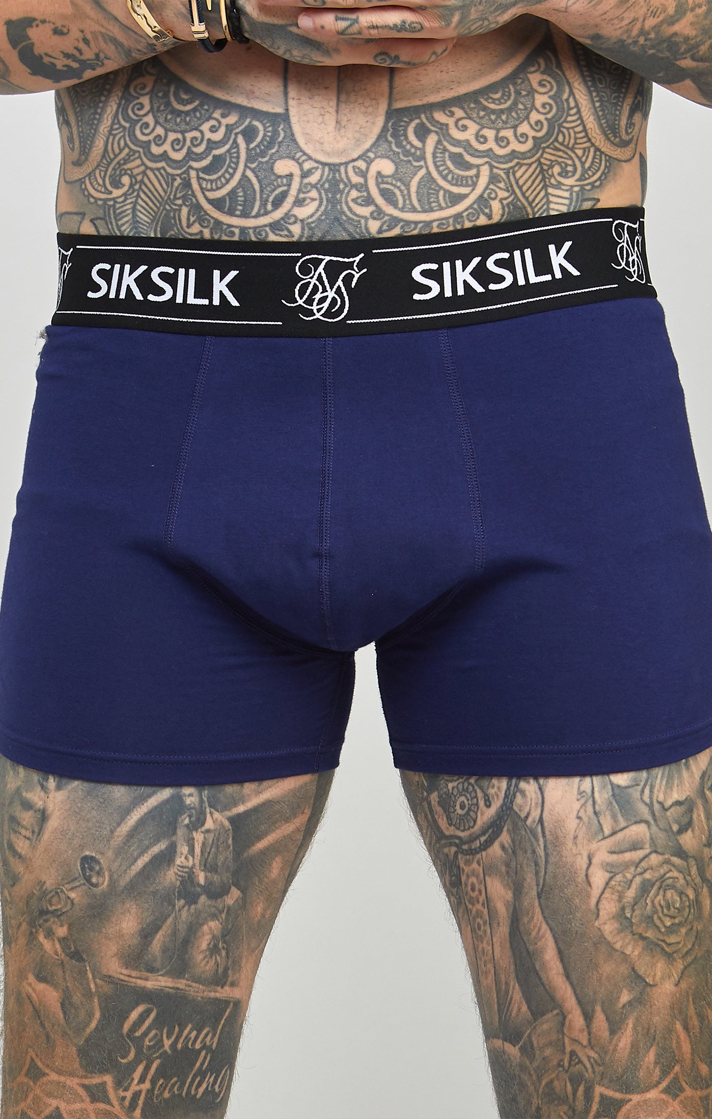 Boxer Multi 3 Pack en sous-vêtements noirs, bleu marine, bordeaux SikSilk   