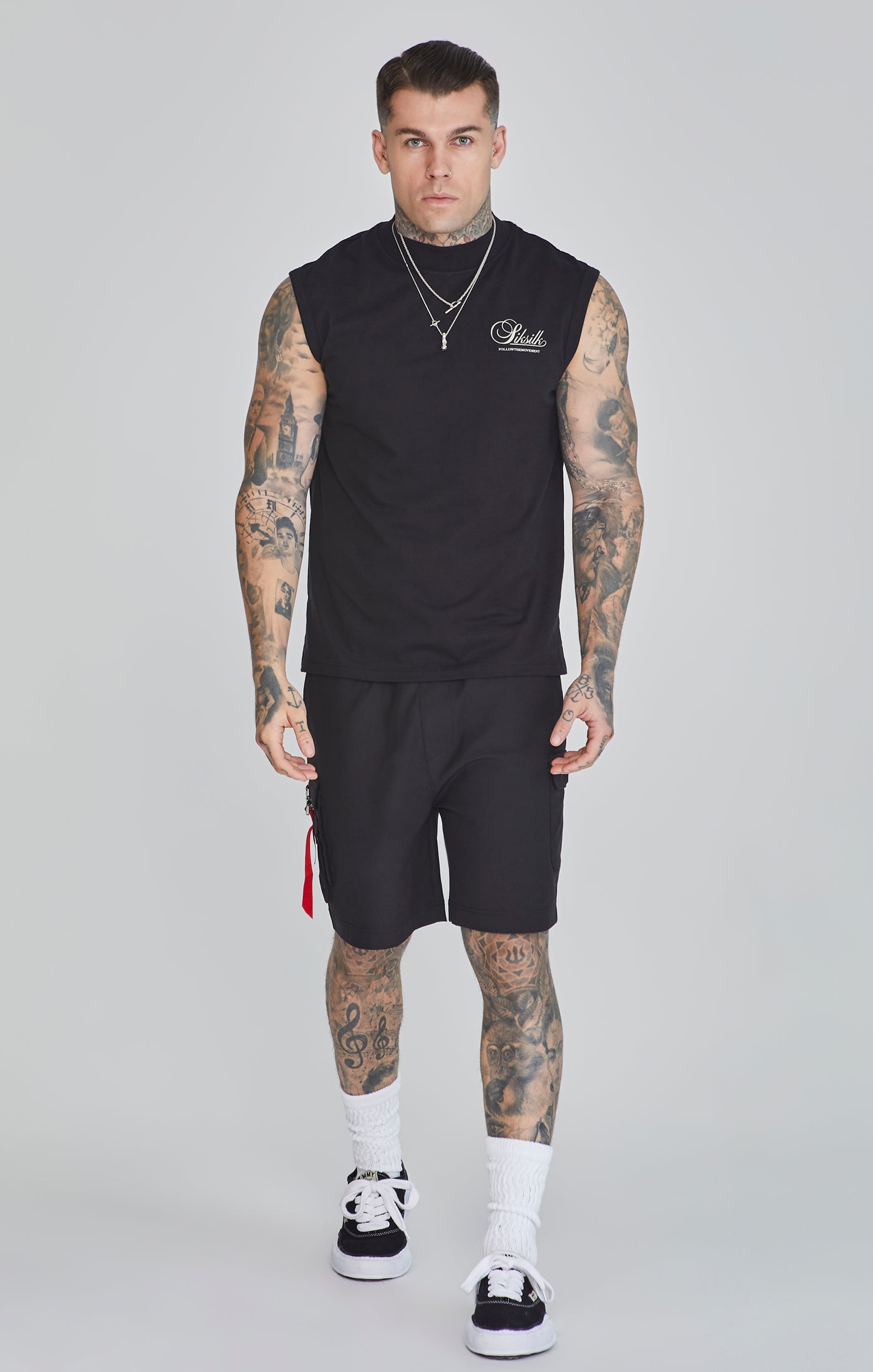 Flight Cargo Shorts in Black Short SikSilk   