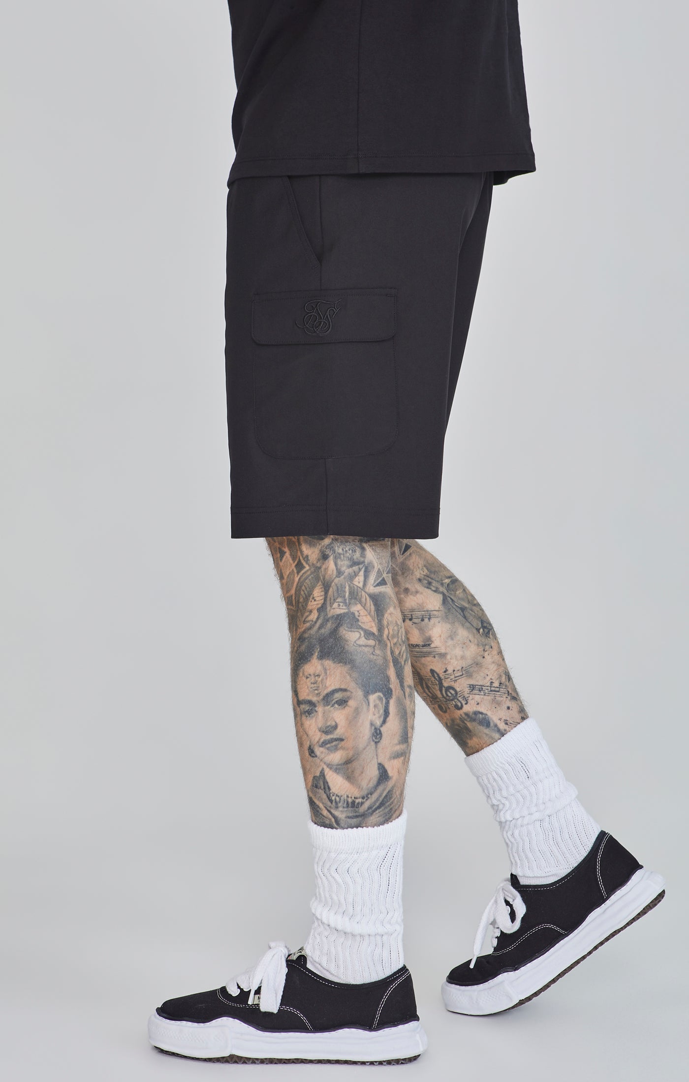 Flight Cargo Shorts in Black Short SikSilk   