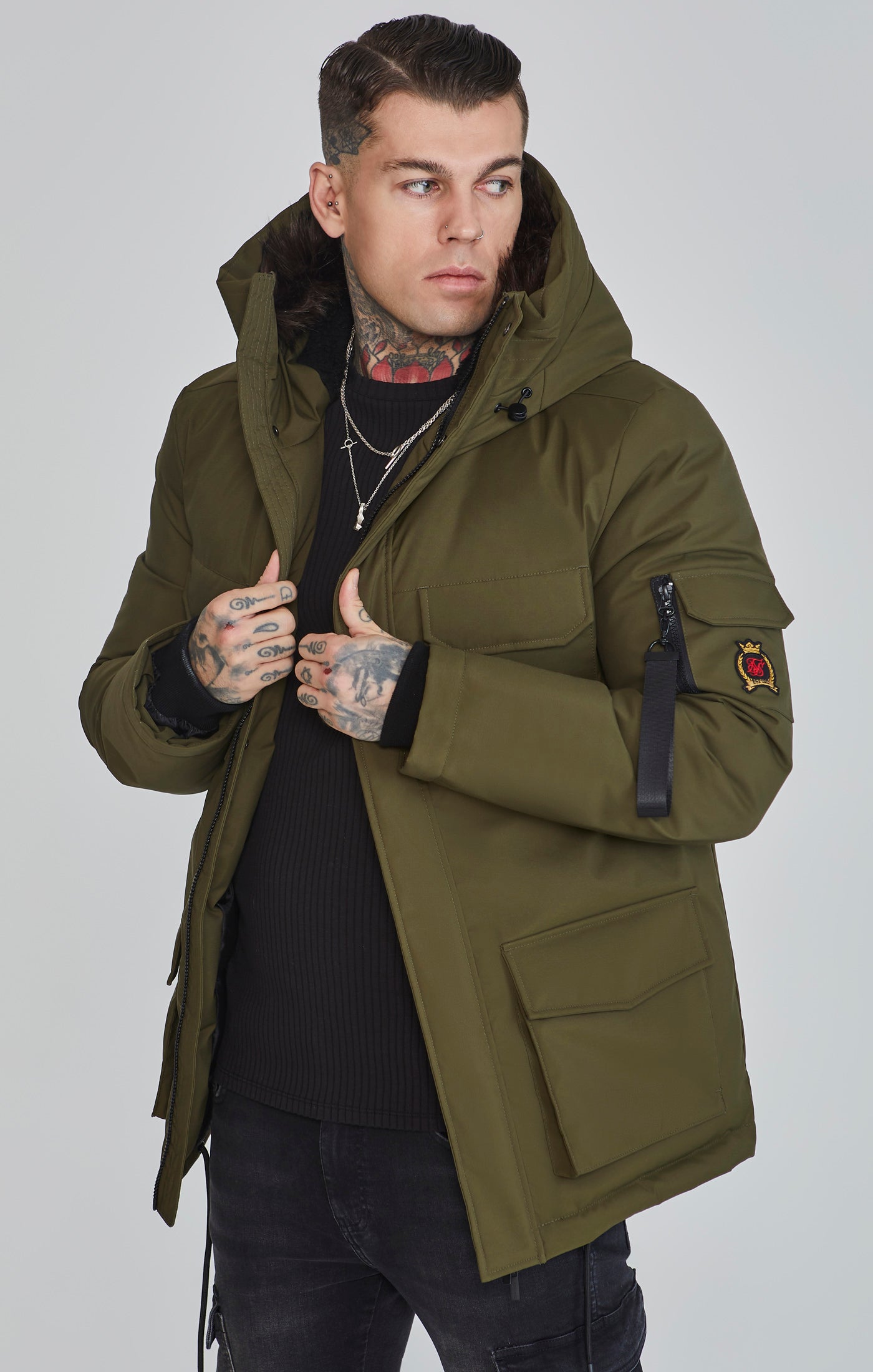 Parka in Green Vestes SikSilk   