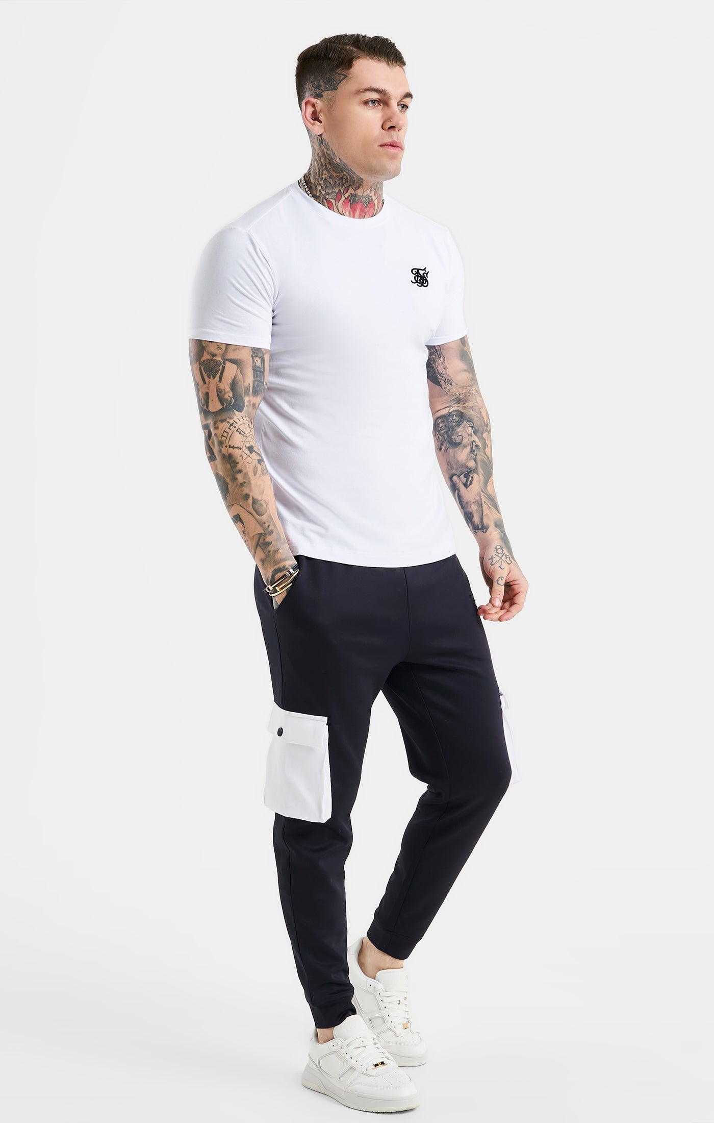 Essential Short Sleeve Muscle Fit T-shirt blanc T-shirts SikSilk   