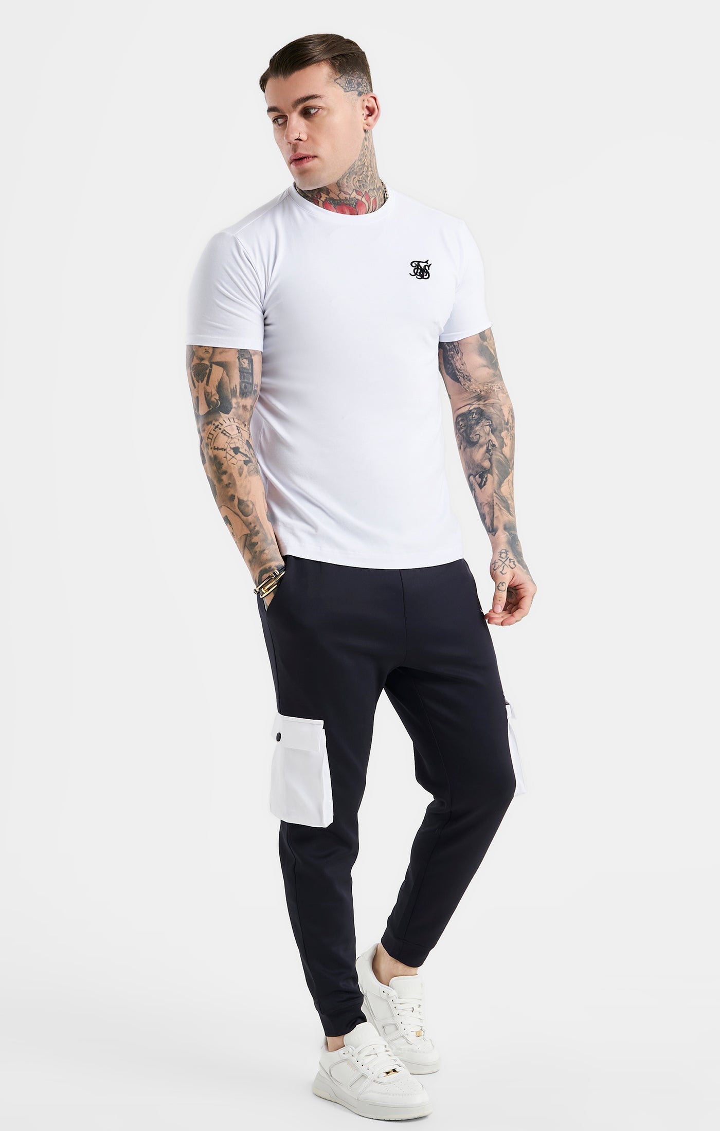 Essential Short Sleeve Muscle Fit T-shirt blanc T-shirts SikSilk   