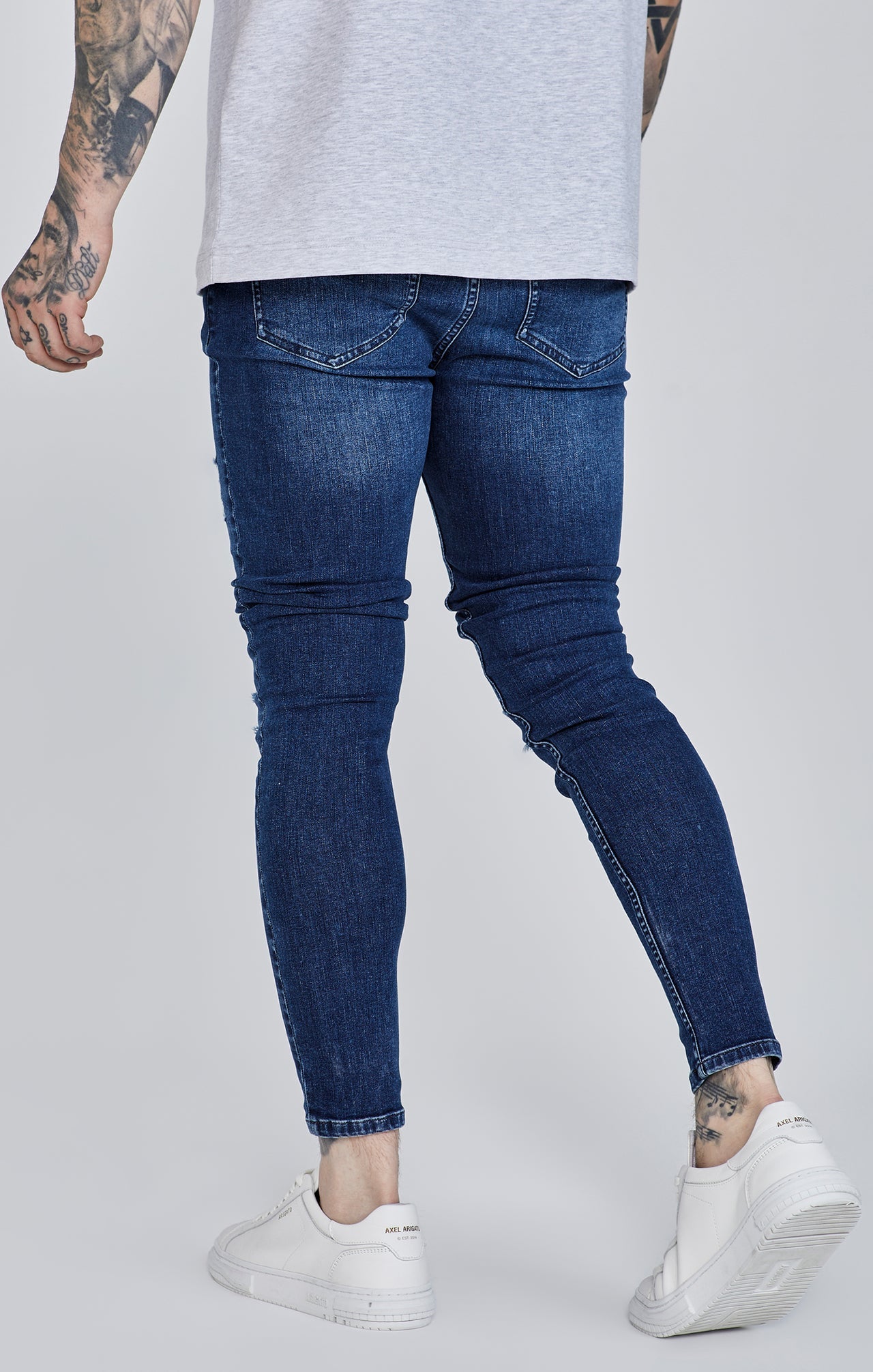 Jeans Distressed Skinny en bleu Jeans SikSilk   