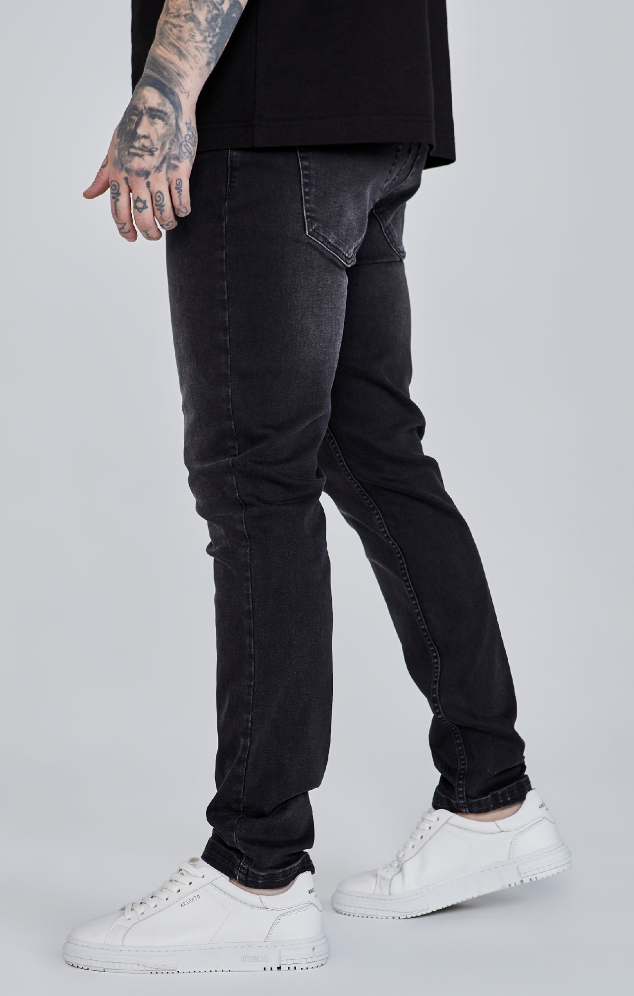 Jeans slim fit en noir Jeans SikSilk   