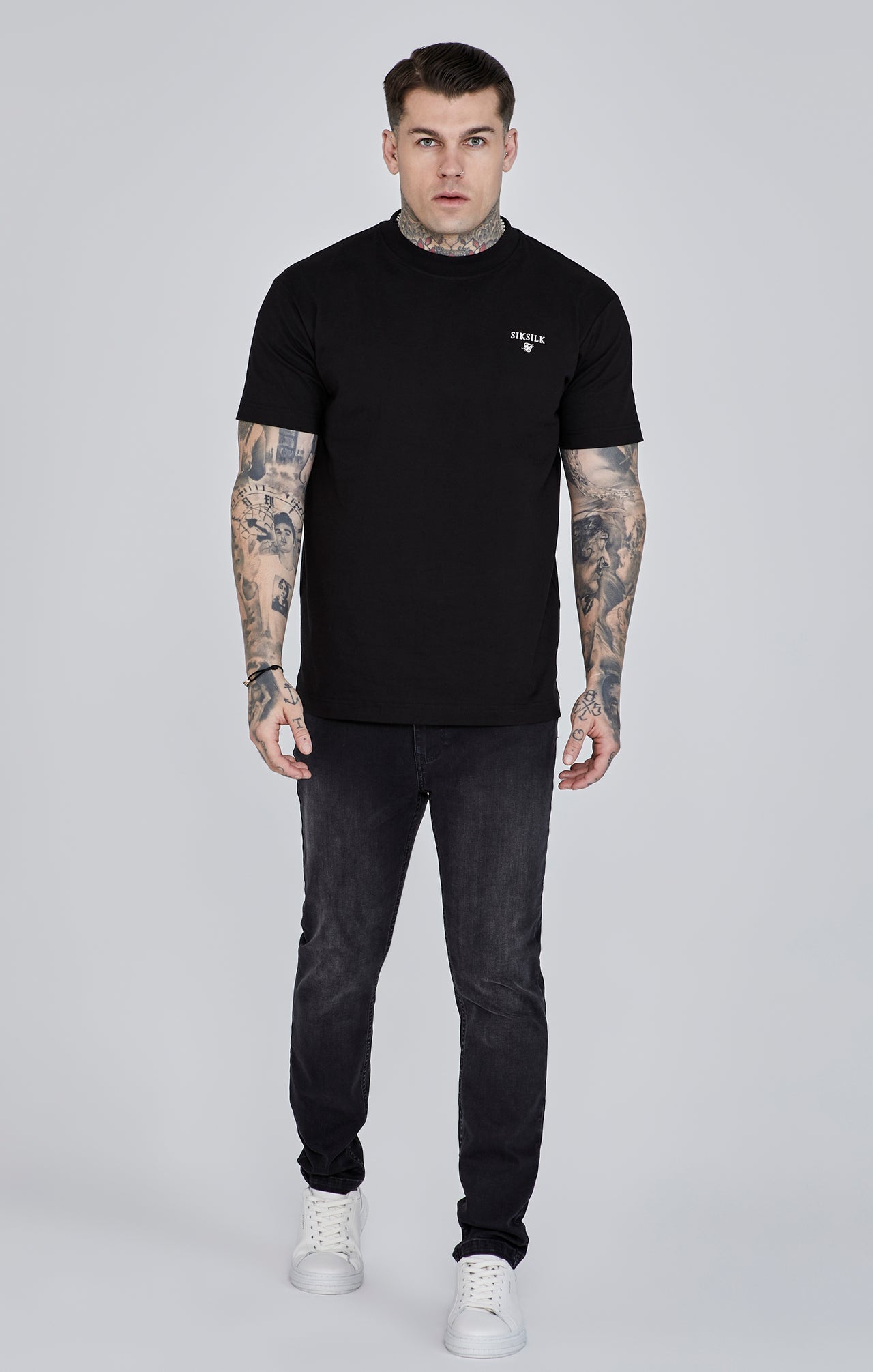 Jeans slim fit en noir Jeans SikSilk   