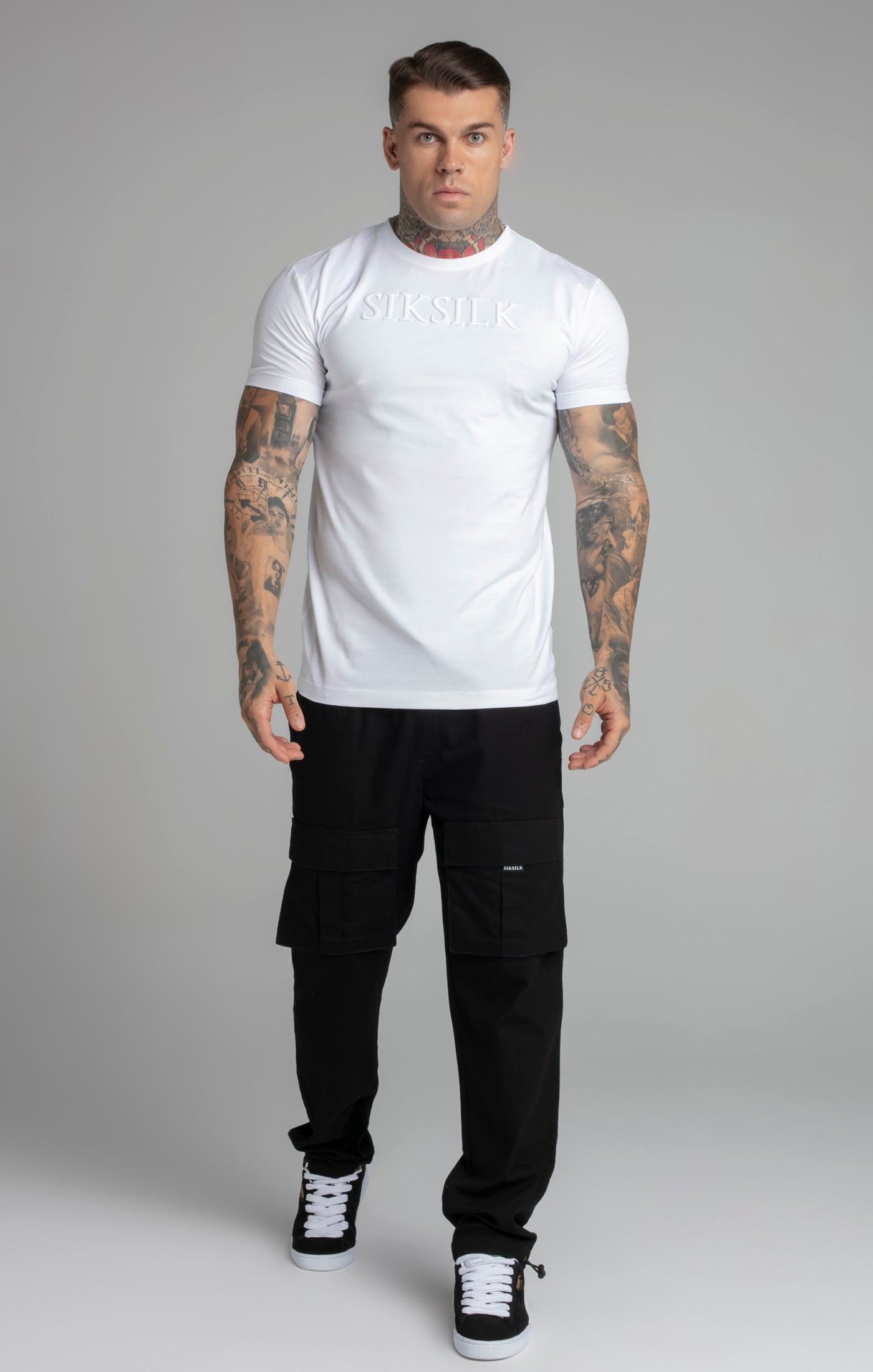 T-shirt Muscle Fit en blanc T-shirts SikSilk   