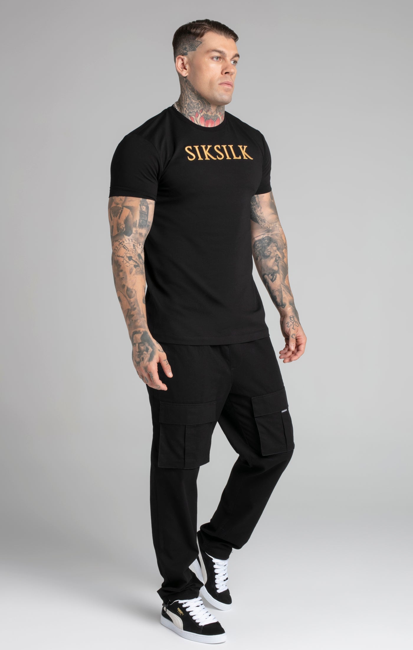 T-shirt Muscle Fit en noir T-shirts SikSilk   