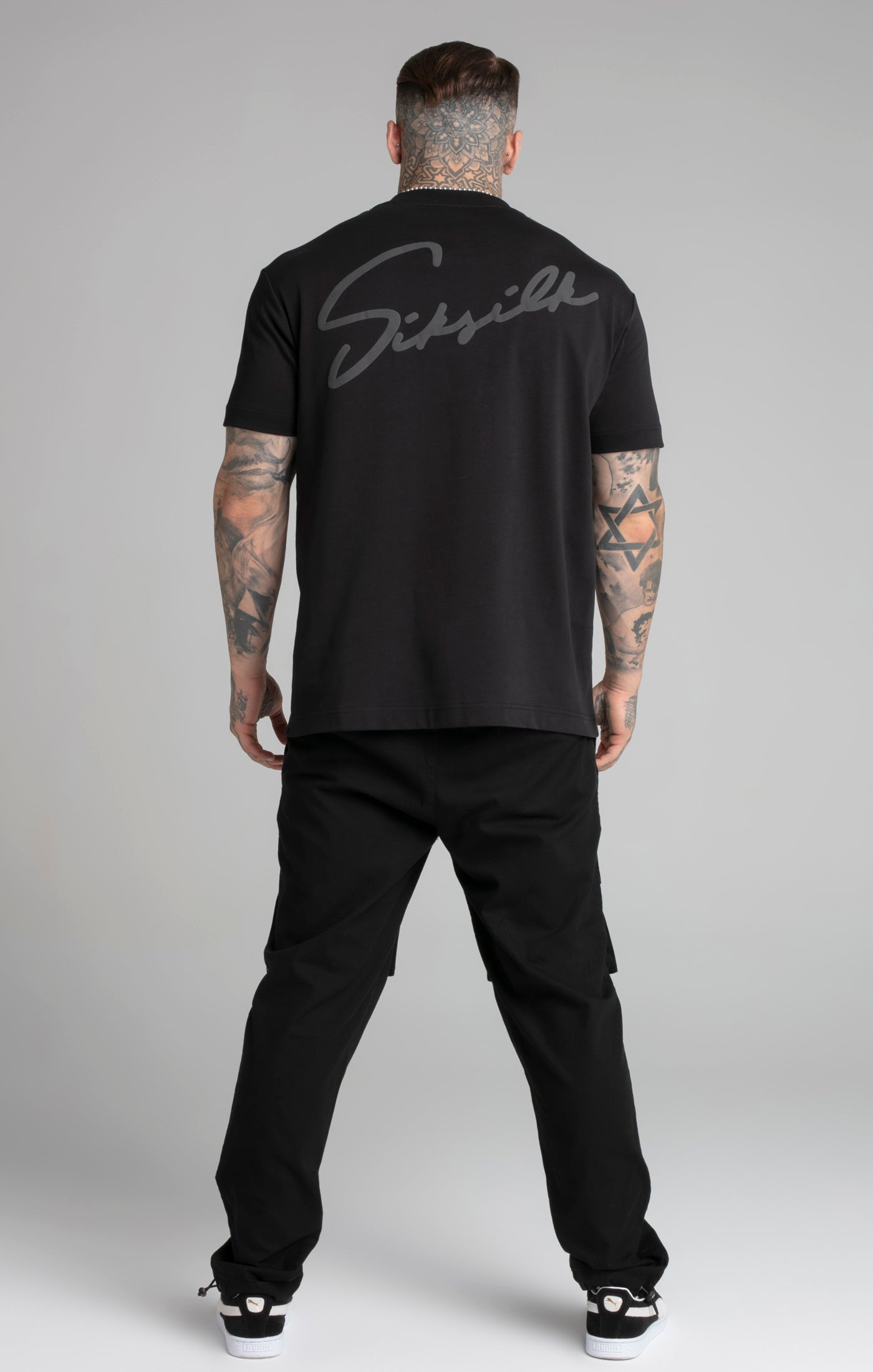 Script T-Shirt in Black T-shirts SikSilk   