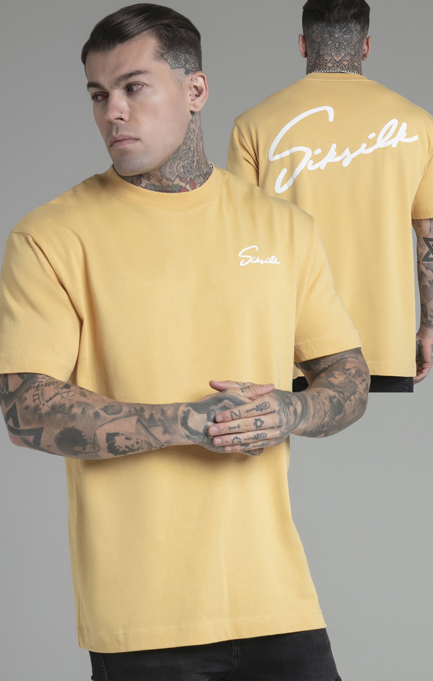 T-shirt Script en Yellow T-shirts SikSilk   