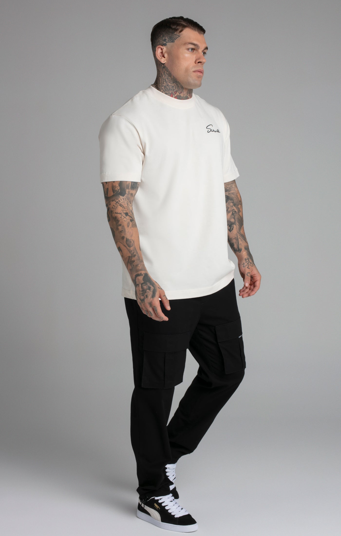 T-shirt Script en écru T-shirts SikSilk   