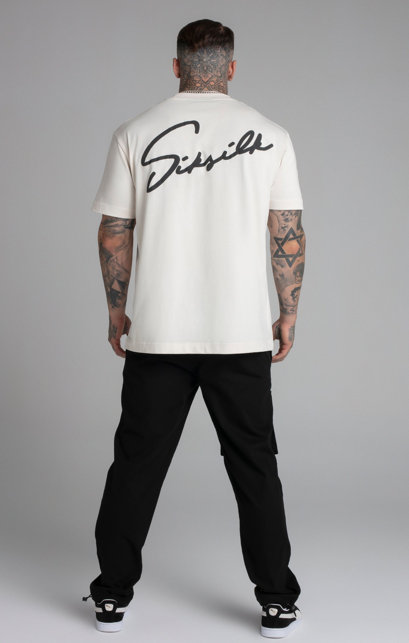 T-shirt Script en écru T-shirts SikSilk   