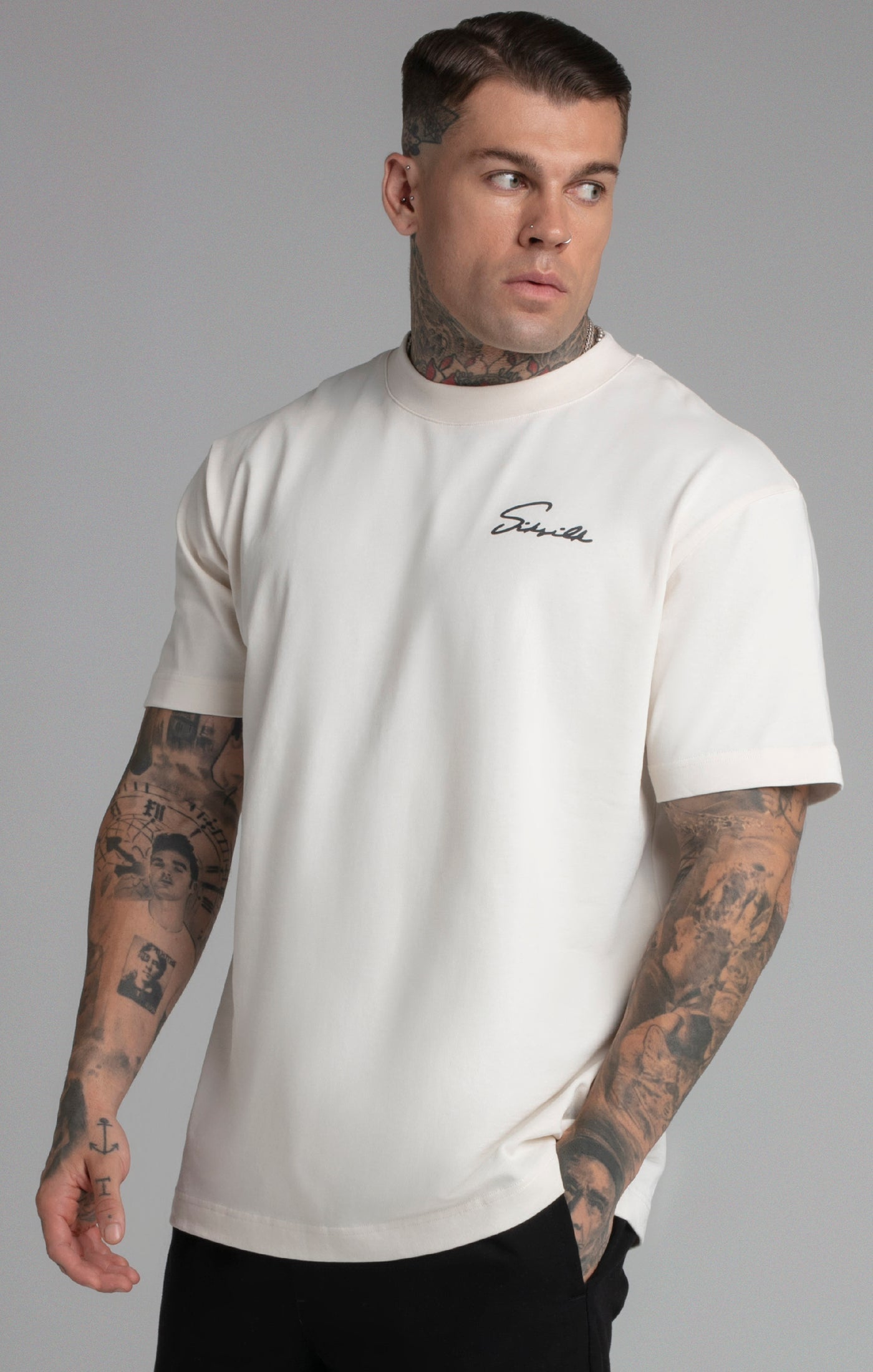 T-shirt Script en écru T-shirts SikSilk   