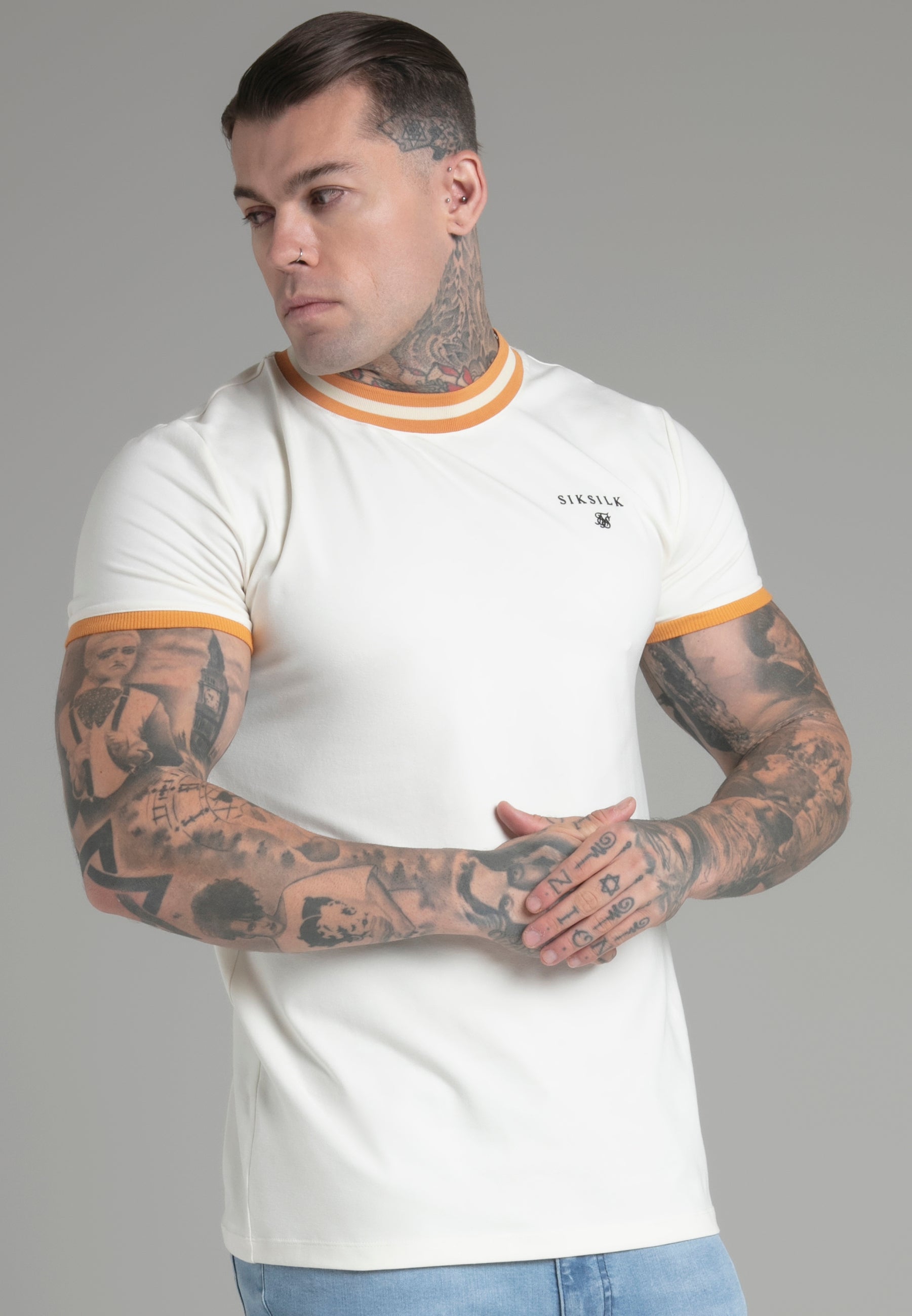 T-shirt Ringer en écru T-shirts SikSilk   