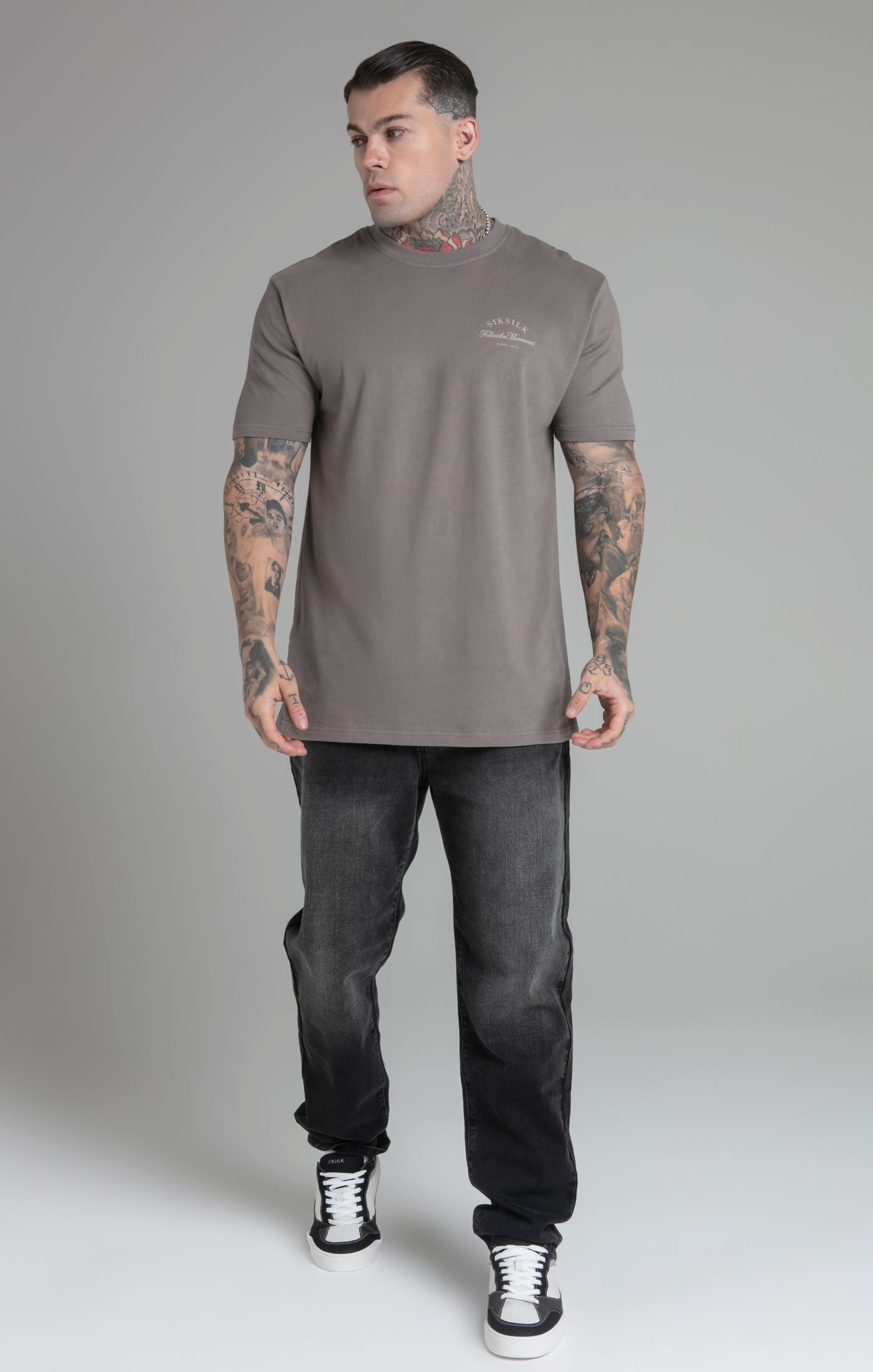 T-shirt Relaxed Fit en Brown T-shirts SikSilk   